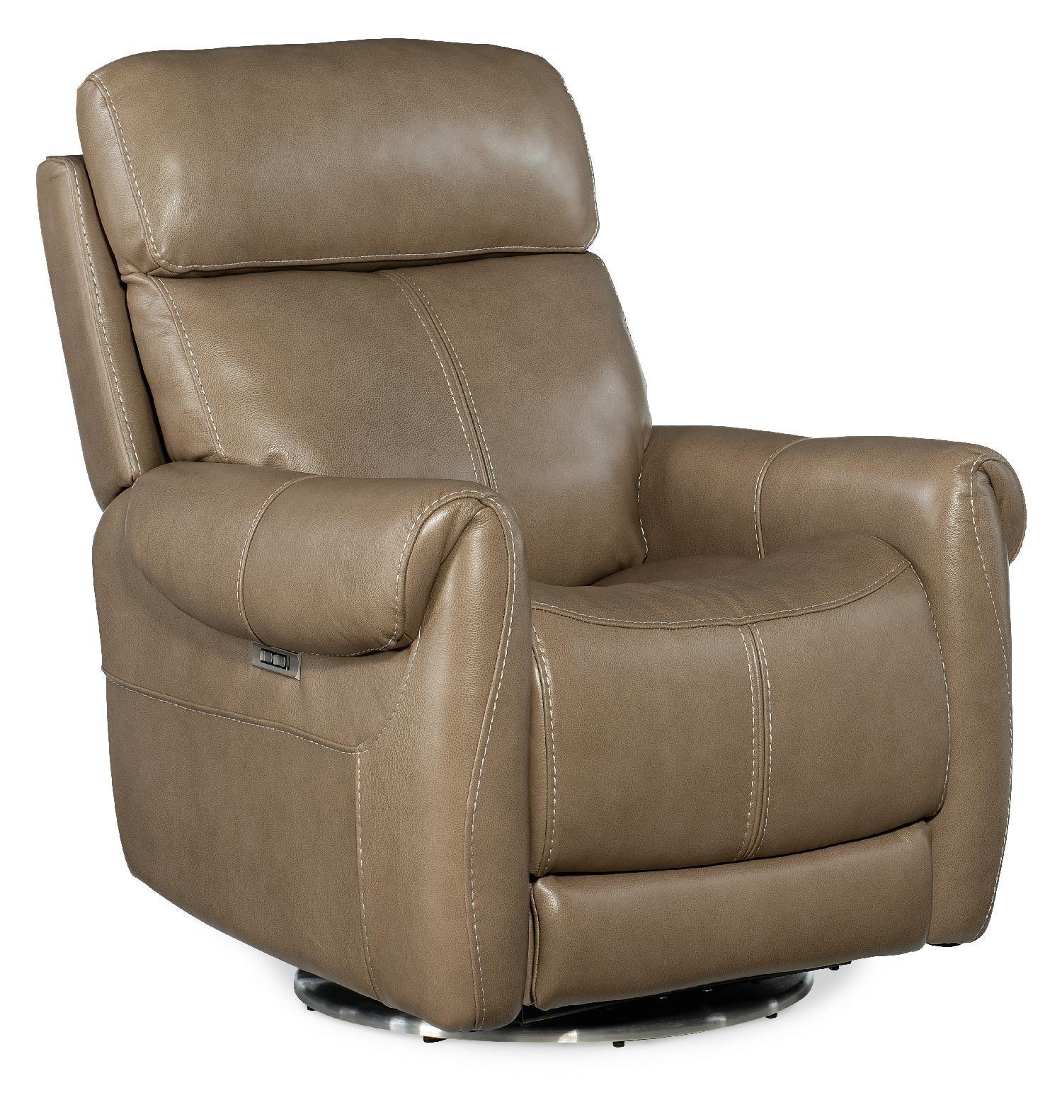 Sterling Swivel Power Recliner with Power Headrest - Remutear