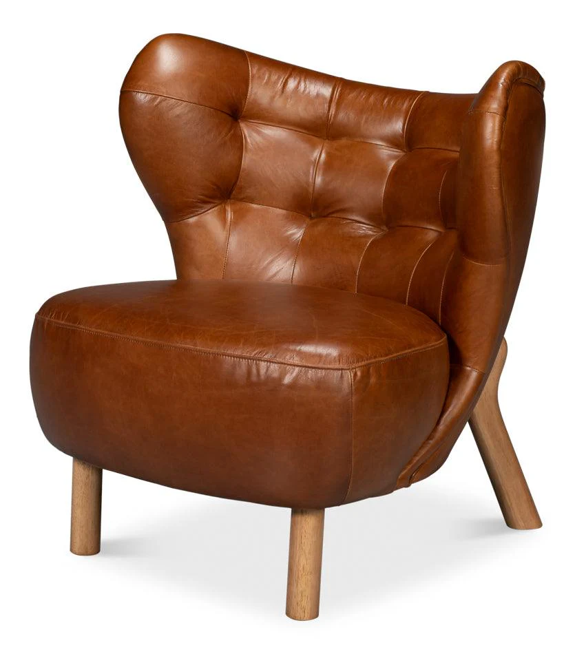 Diddy Leather Chair - Havana Brown - Remutear