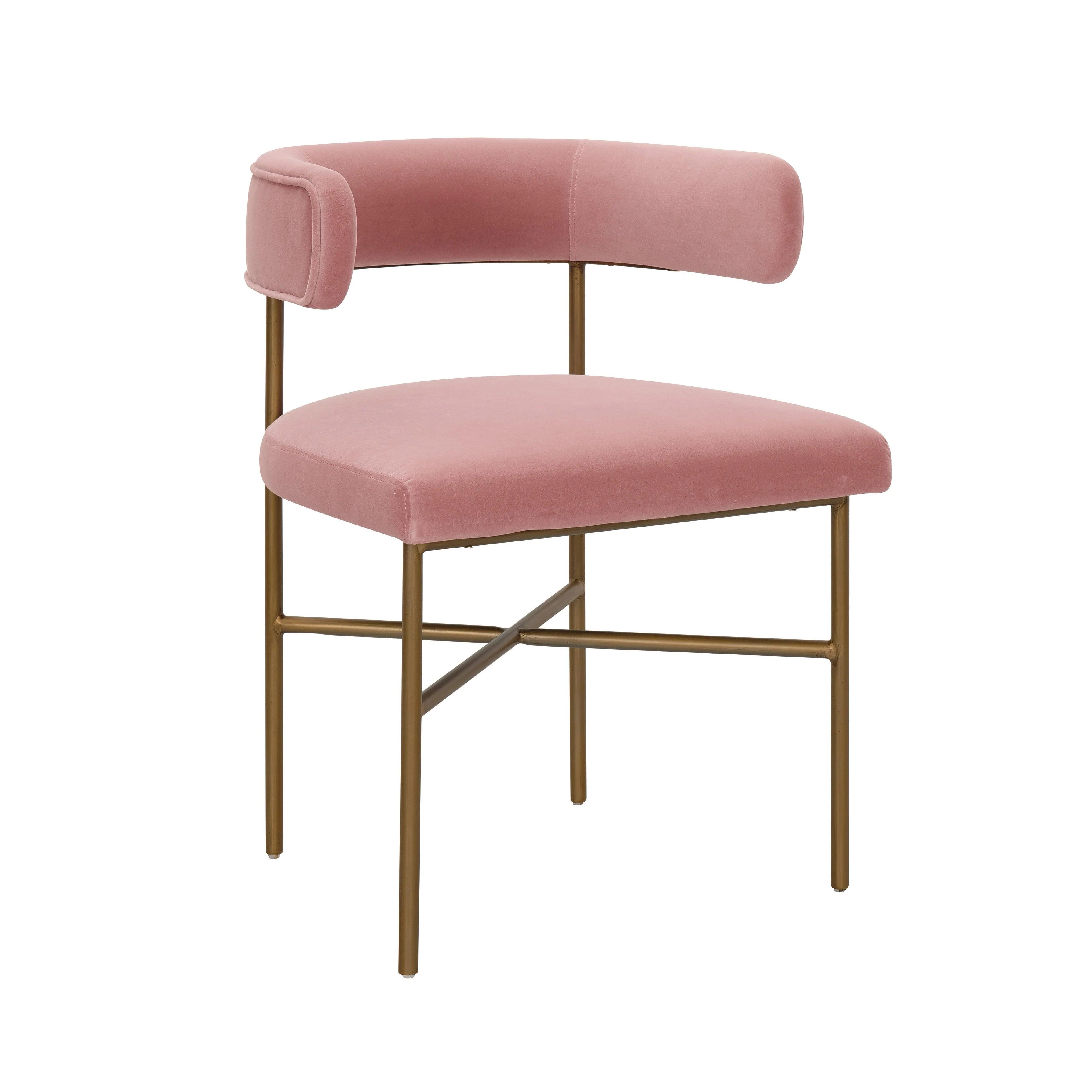 Kim Performance Velvet Chair in Blush - Remutear