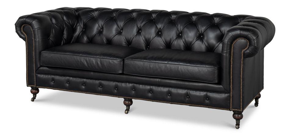 Castered Chesterfield Sofa Onyx Black - Remutear