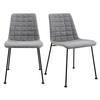 Elma Side Chair  Fabric with Matte Black Frame and Legs - Set Of 2 - Remutear
