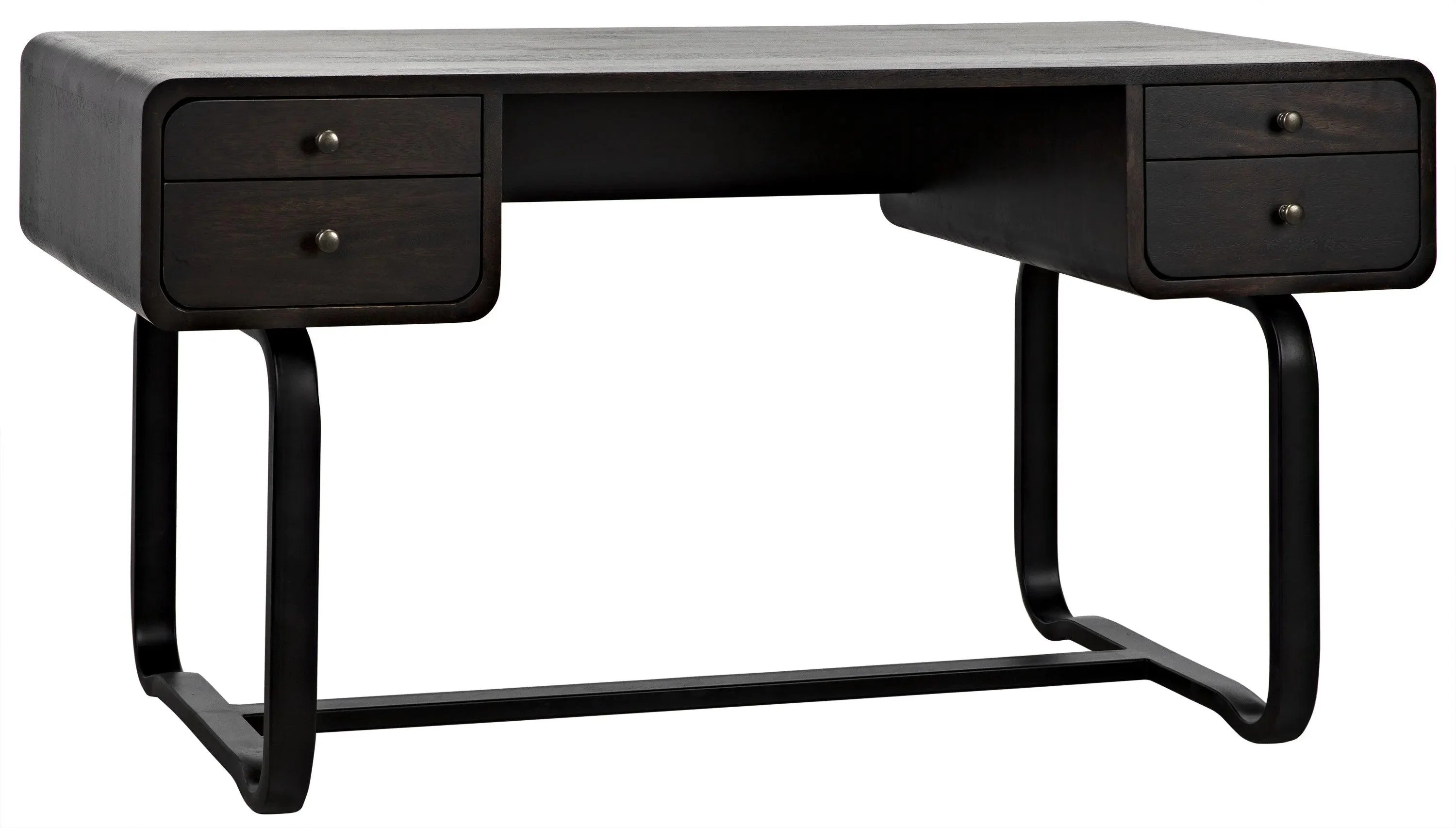 Voltes Desk, Ebony Walnut with Black Steel - Remutear