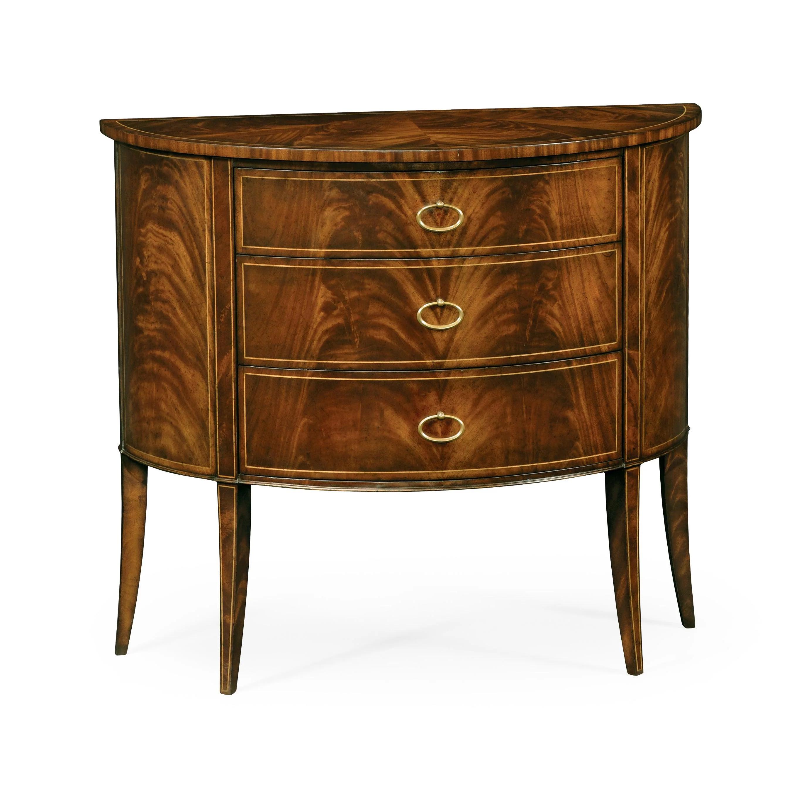 Knightsbridge Biedermeier Mahogany Demilune Cabinet - Remutear