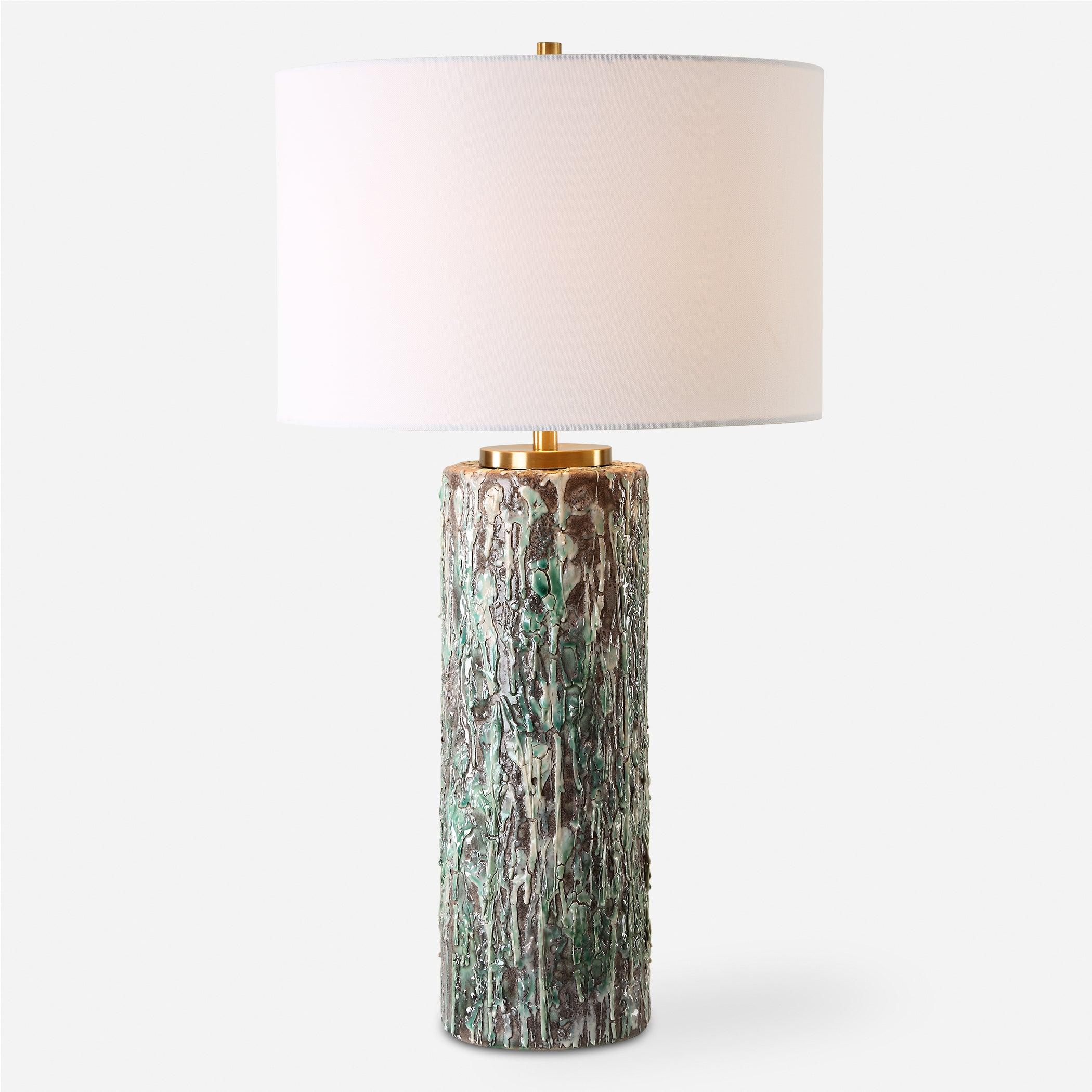 Meltdown Ivory Teal Table Lamp - Remutear