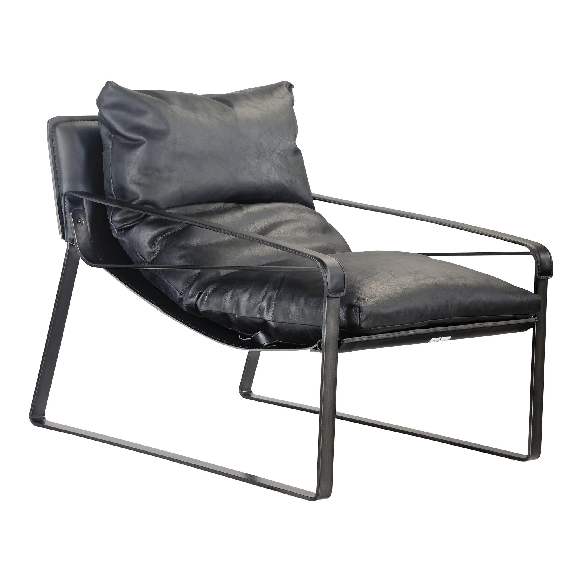 Connor Club Chair Onyx Black Leather - Remutear