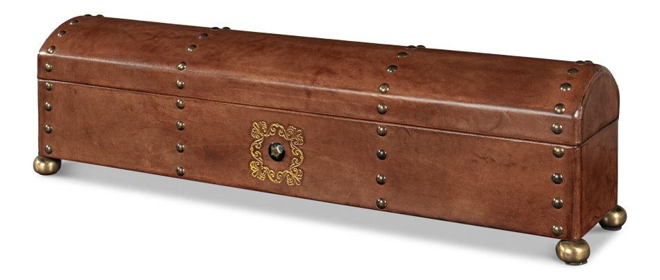Telescope Leather Box W/Tacks - Remutear
