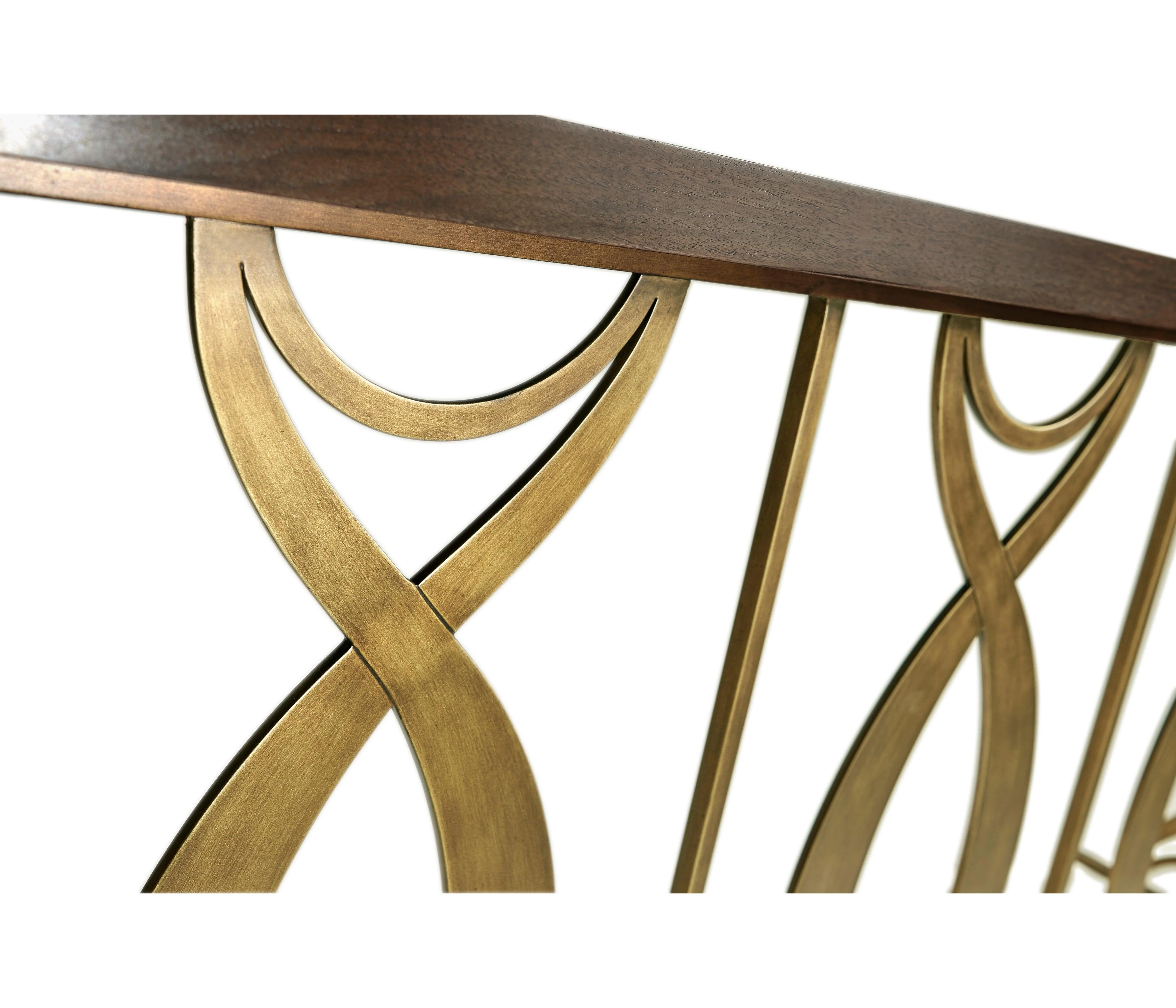 Berkley Walnut & Gilded Console Table - Remutear