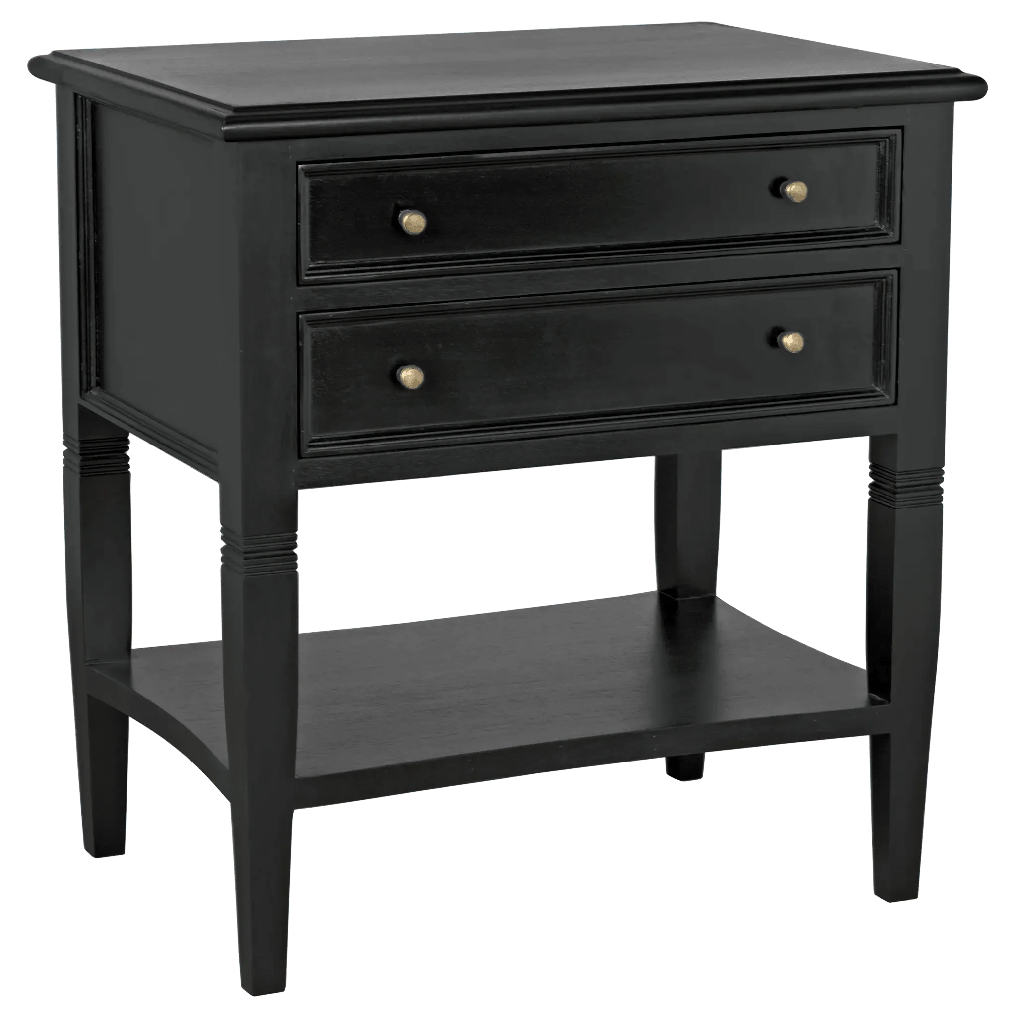 Oxford 2-Drawer Side Table, Hand Rubbed Black - Remutear