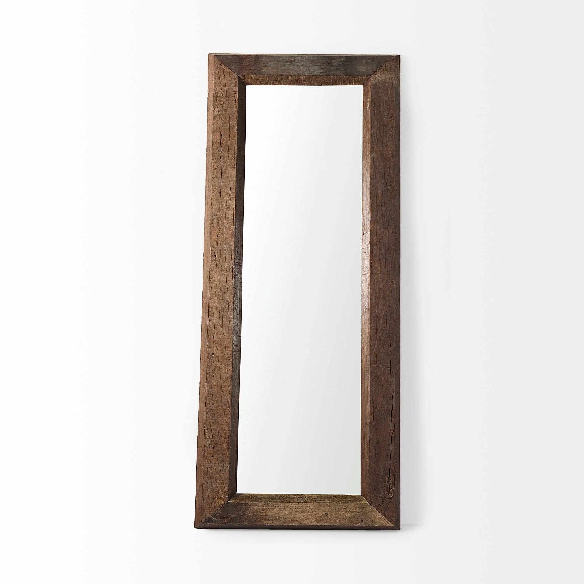Gerome 31.0L x 5.0W x 86.0H  Brown Wooden Floor Mirror - Remutear
