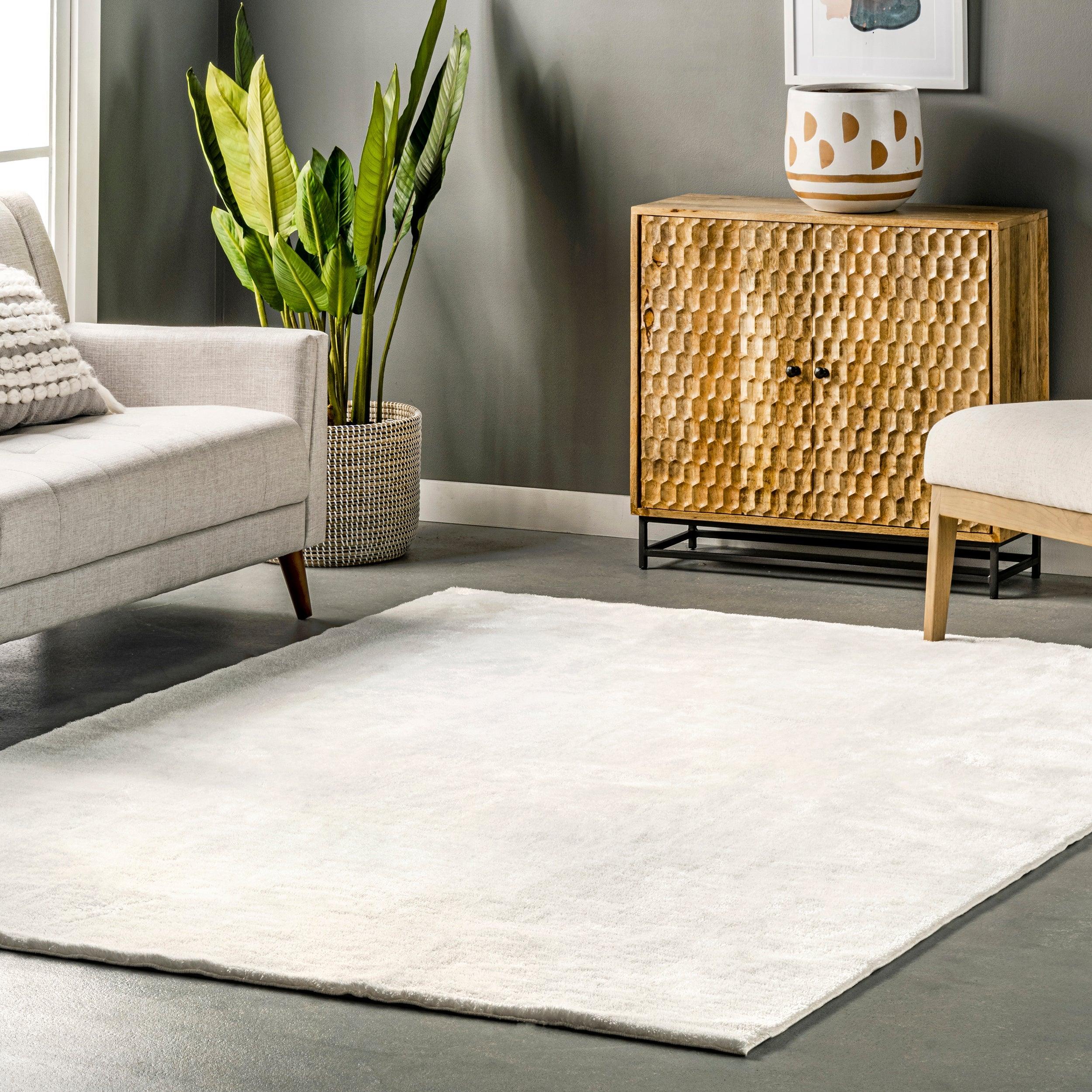 Loni Solid Machine Washable Shag Area Rug - Remutear