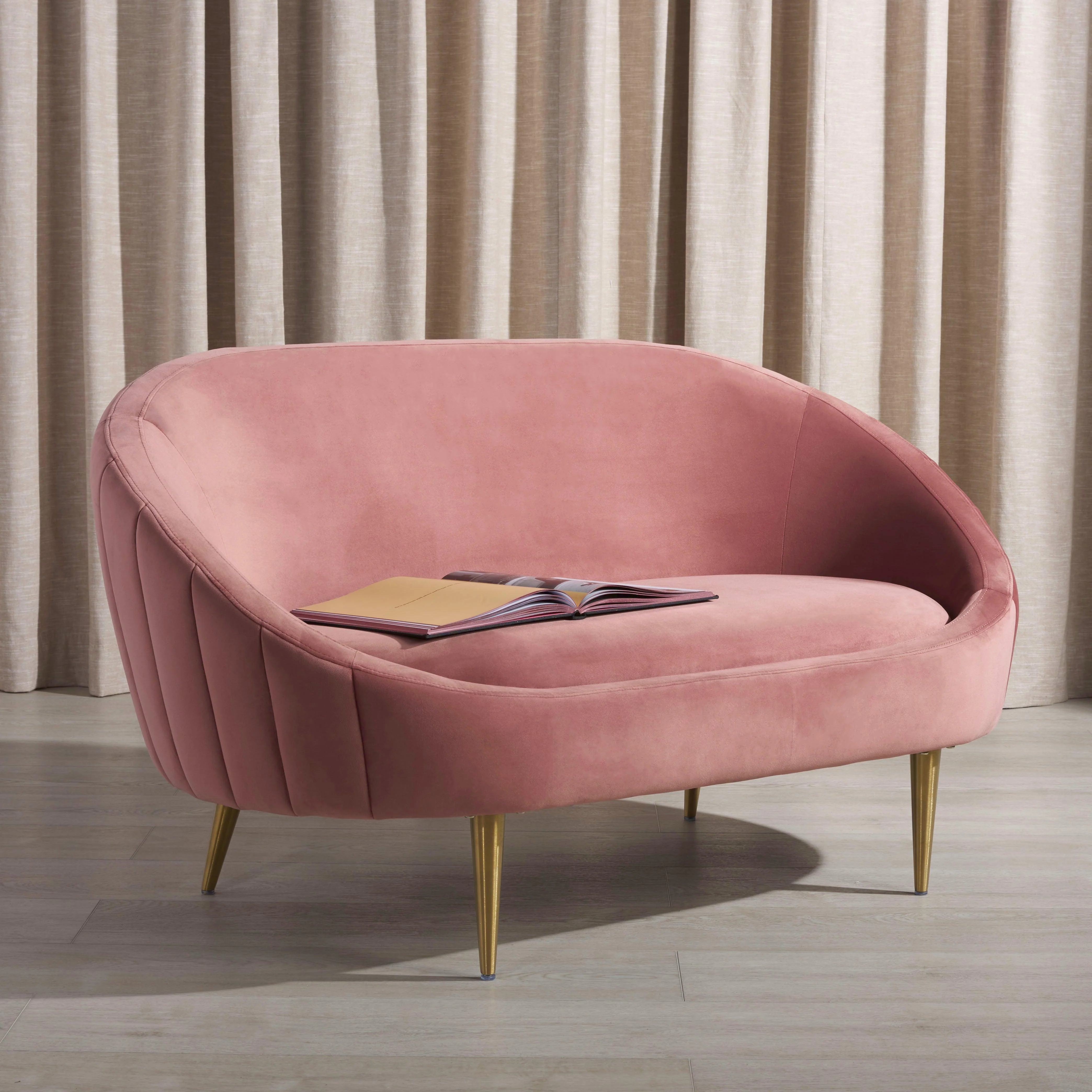RAZIA CHANNEL TUFTED TUB LOVESEAT - Remutear