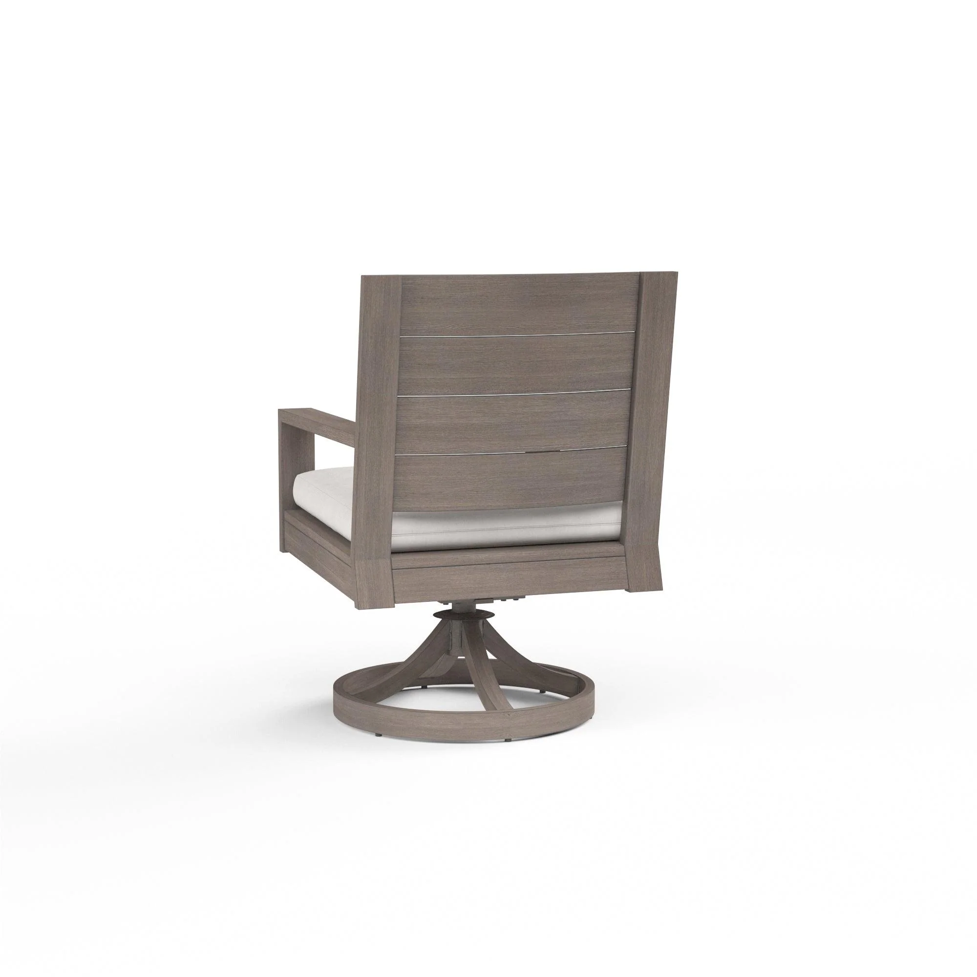 Laguna Swivel Dining Chair in Canvas Flax, No Welt - Remutear