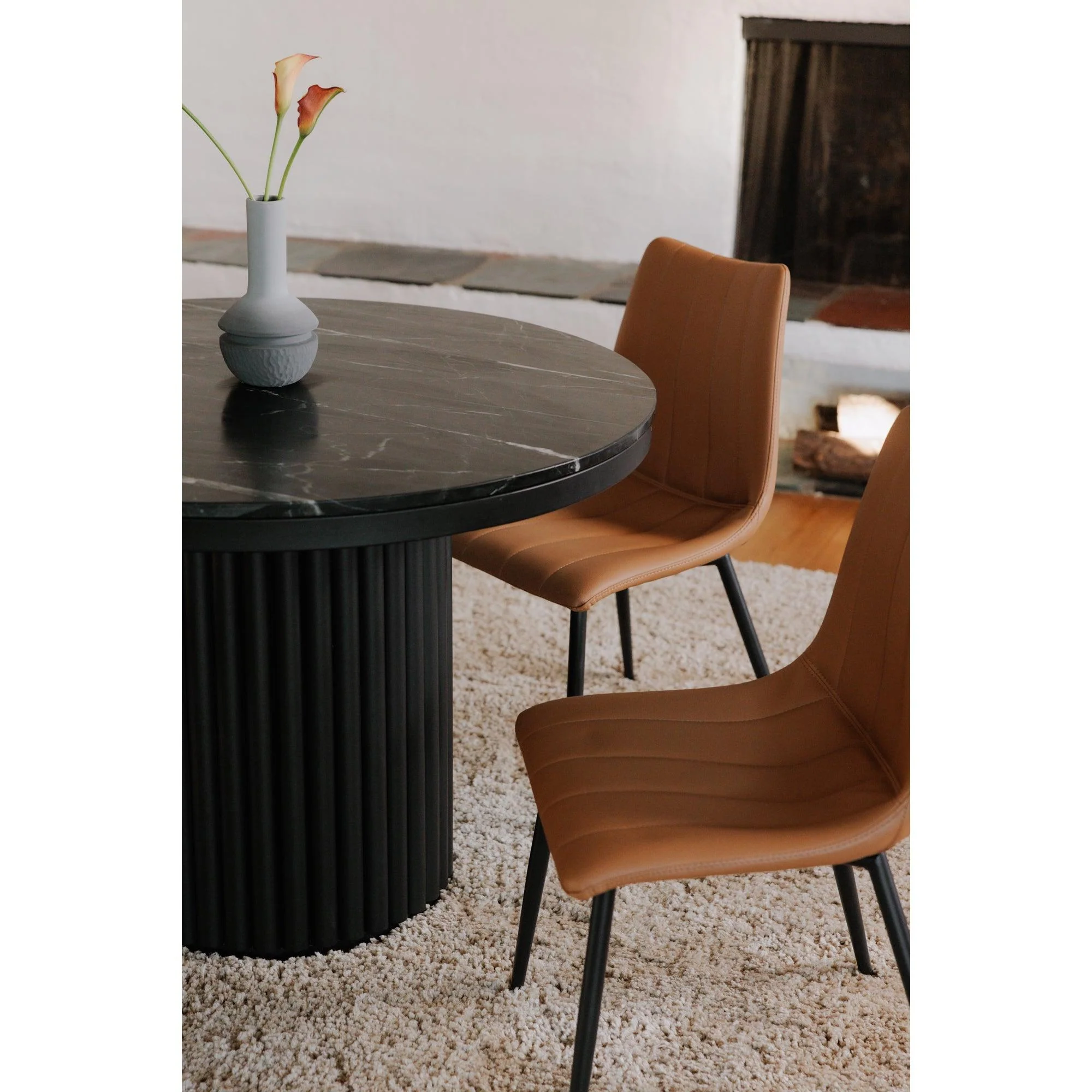 Tower Dining Table Black Marble - Remutear