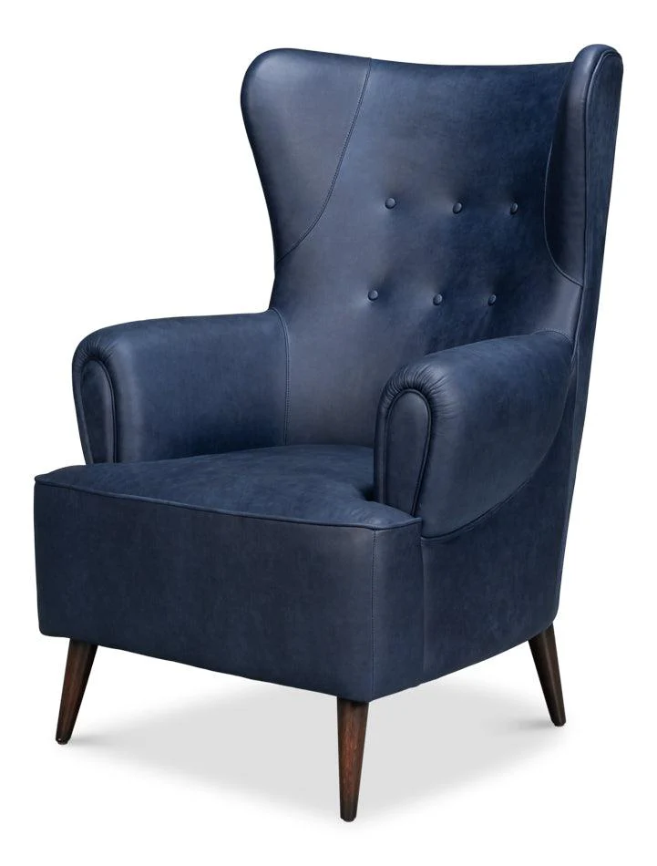 Hightower Distilled Leather Chair Blue - Remutear