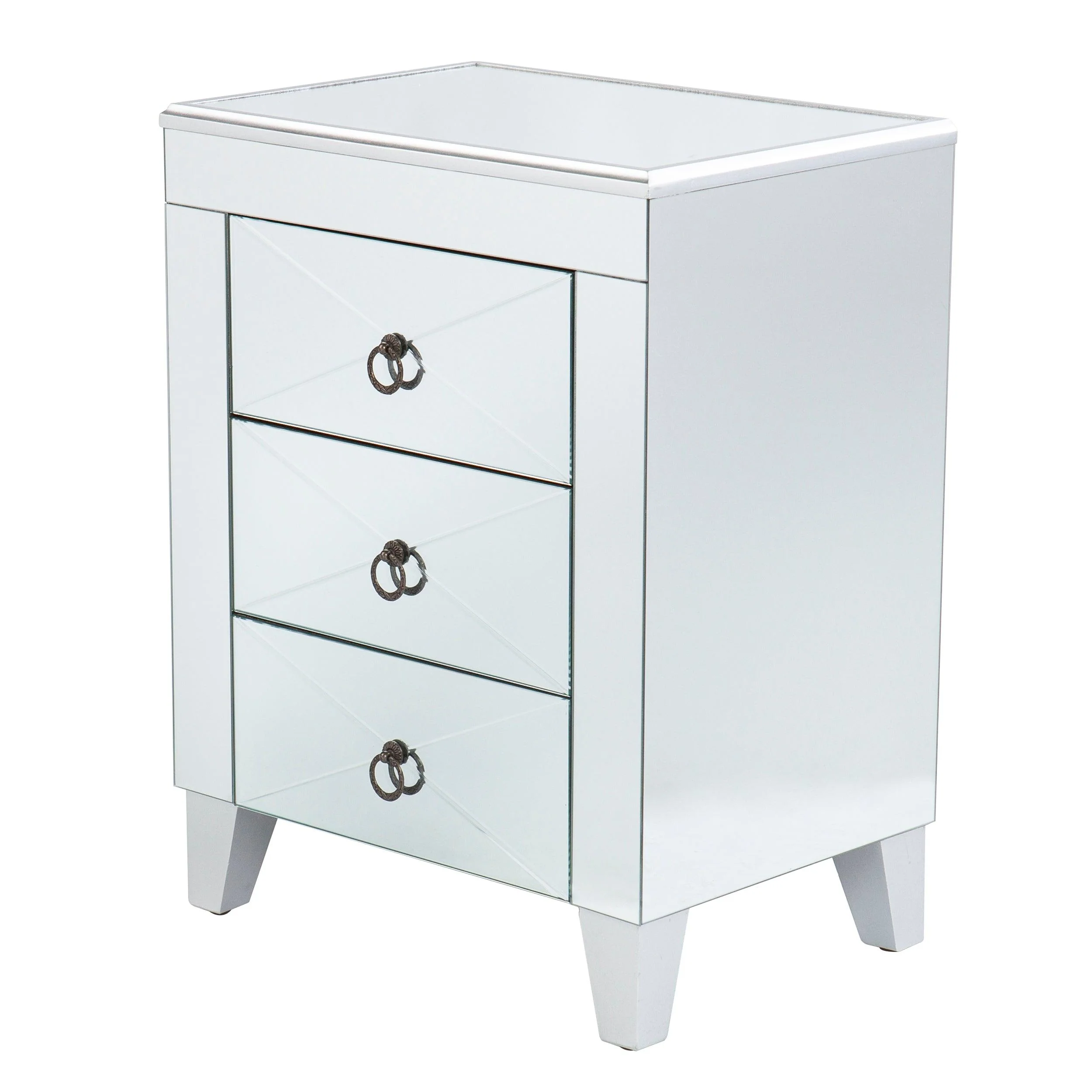 Cresheim Mirrored End Table w/ Drawers - Remutear
