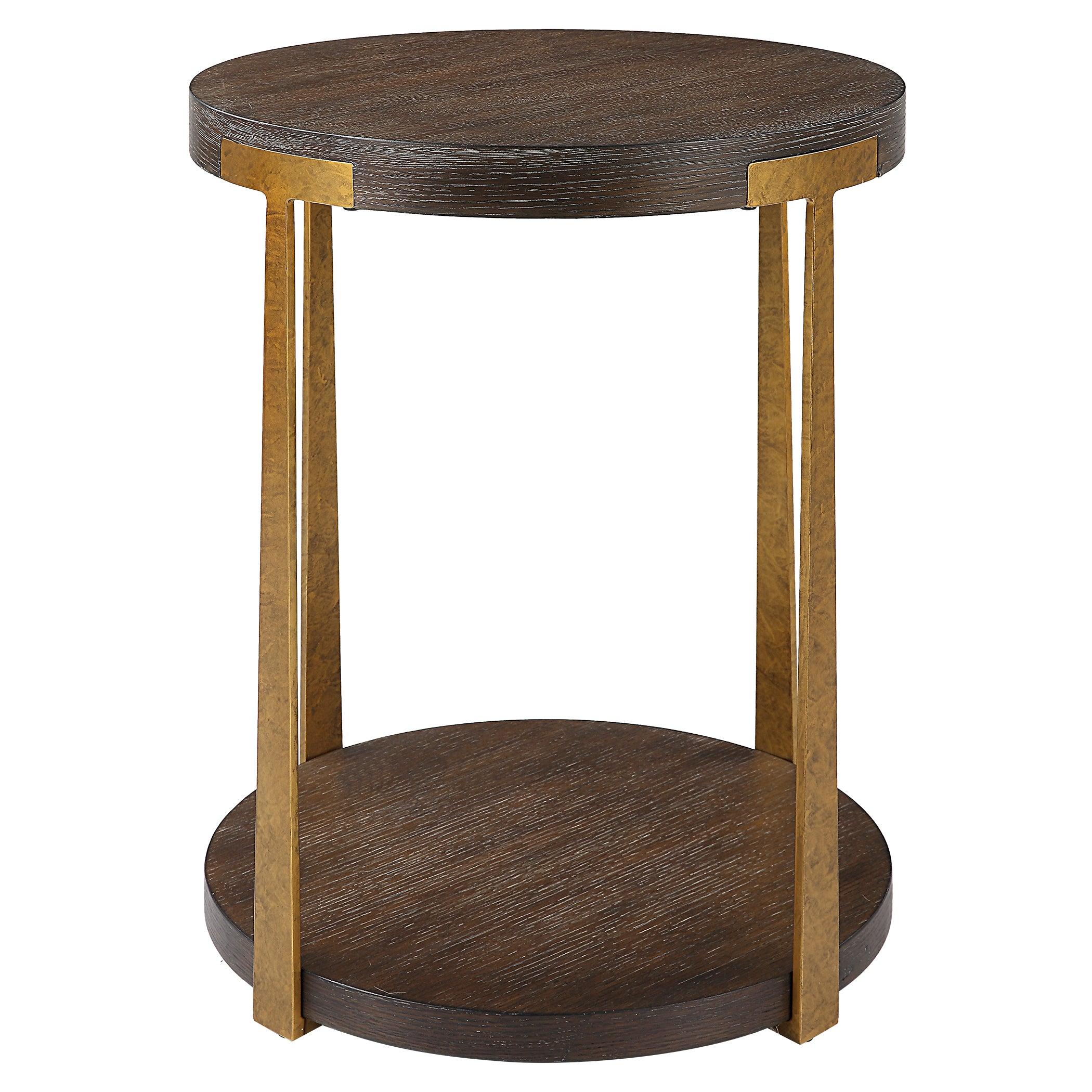 Palisade Round Wood Side Table - Remutear