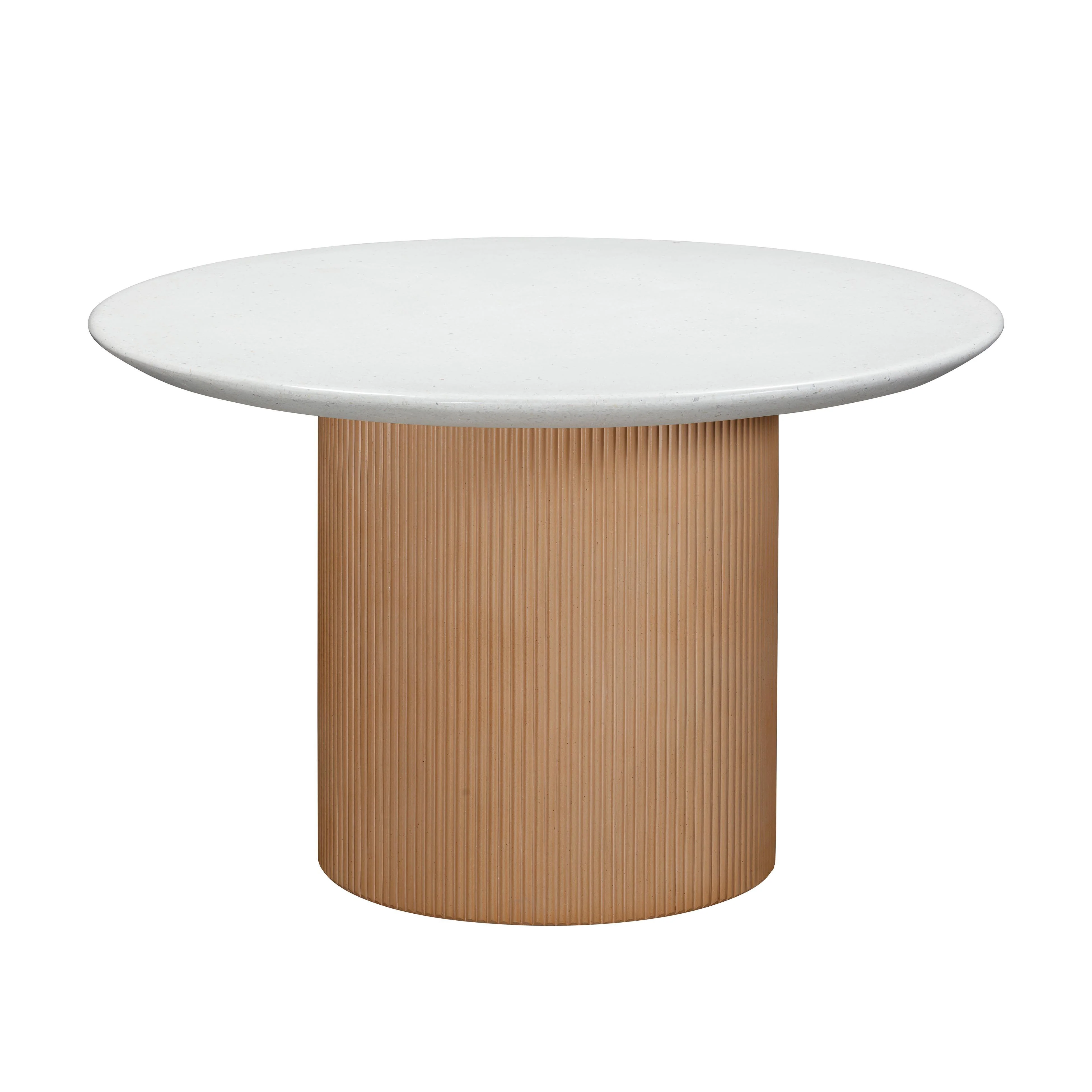 Rose Faux Terrazzo and Terracotta Indoor / Outdoor Round Concrete Dining Table - Remutear