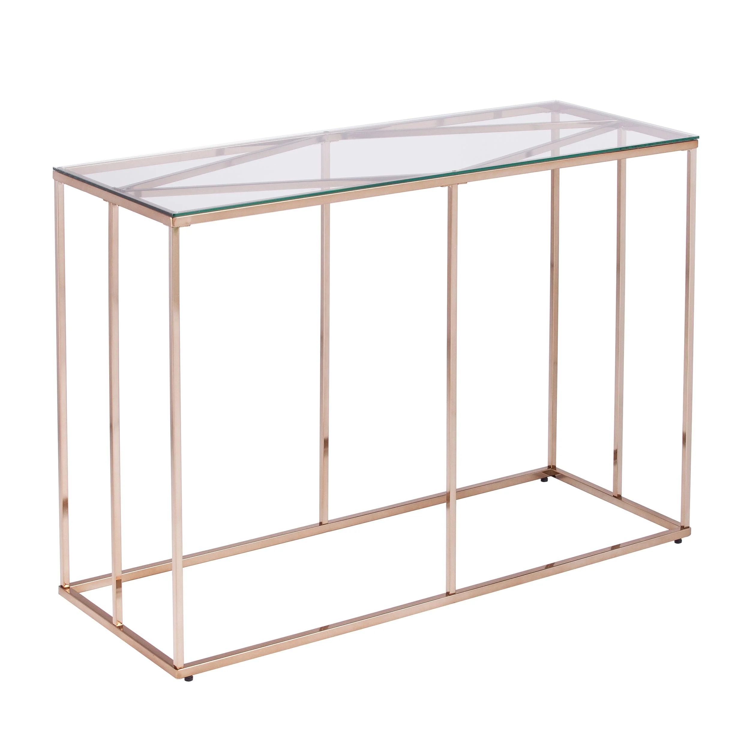 Nicholance Contemporary Glass-Top Console Table - Remutear