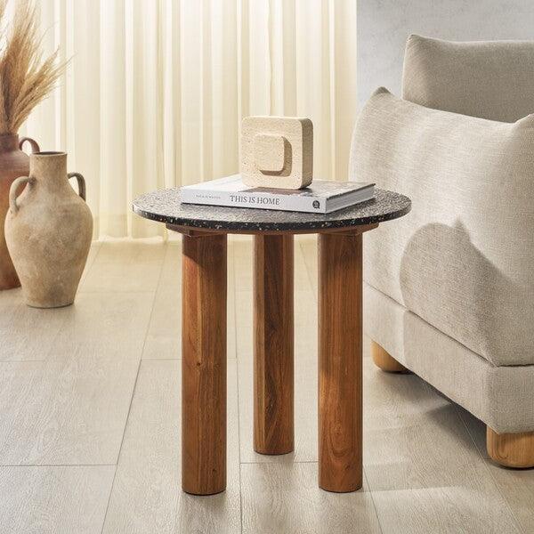 Kathalina Round Terrazzo Top Accent Table - Remutear