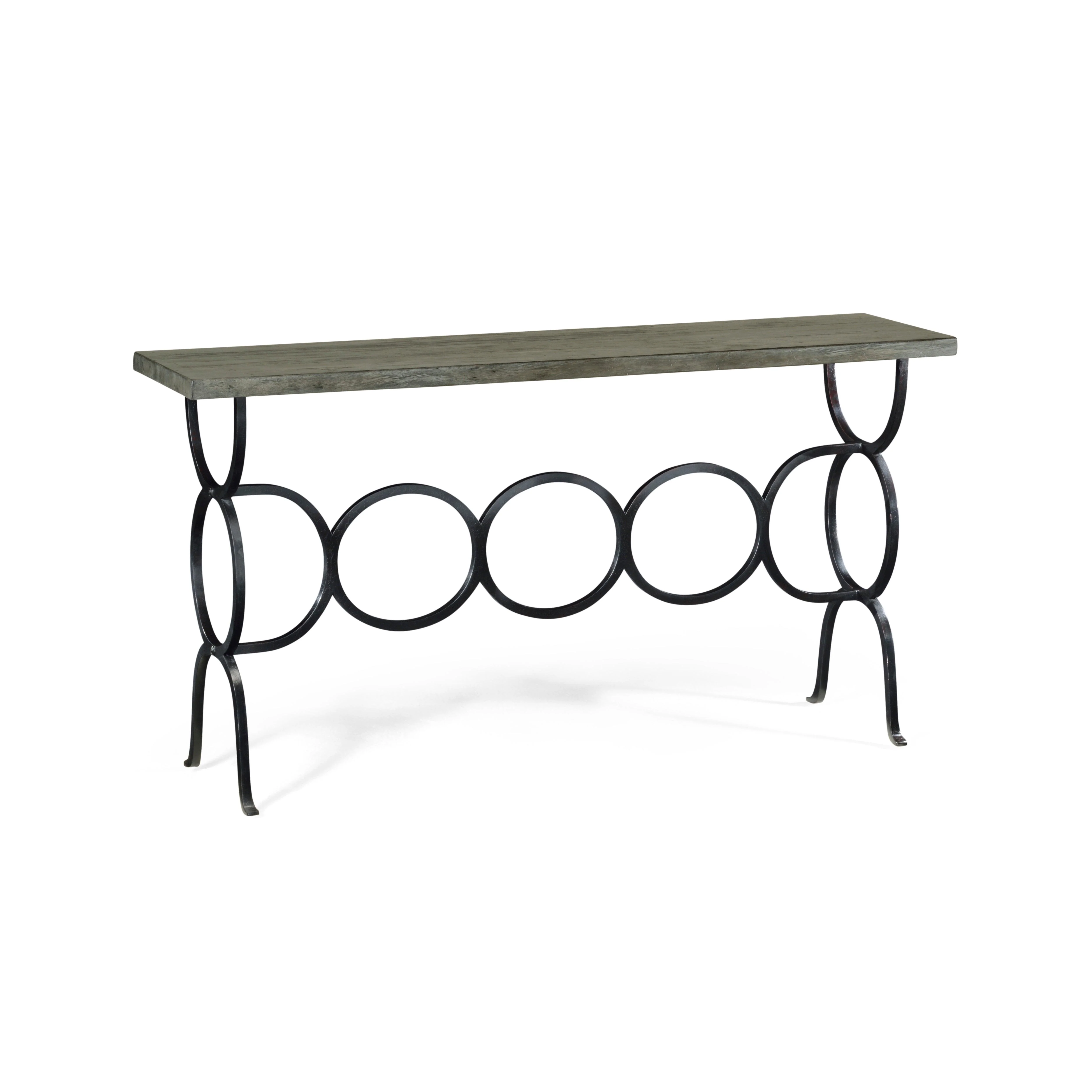 Casual Accents Dark Antique Grey Iron Base Console Table - Remutear
