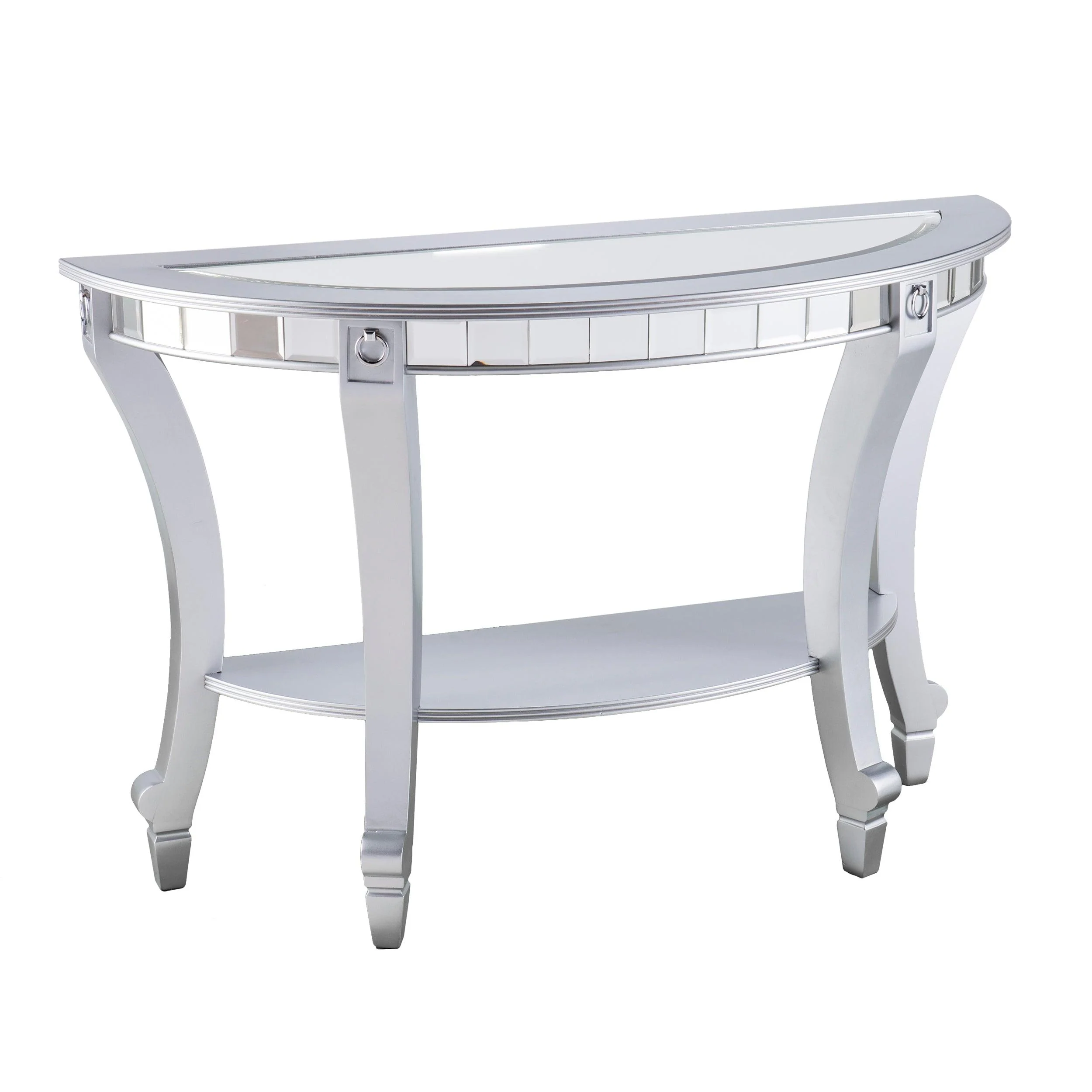Lindsay Mirrored Demilune Console Table - Remutear