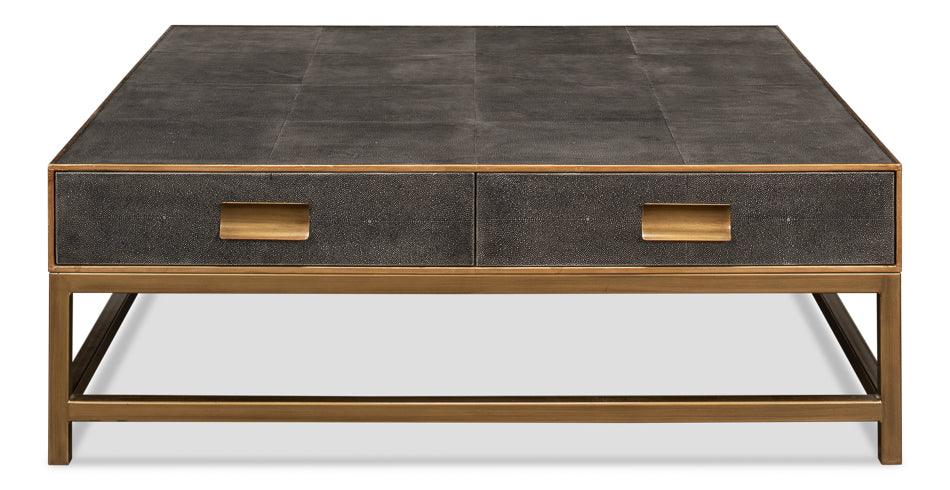 Gideon Shagreen Sq.Coffee Table Ant.Grey - Remutear