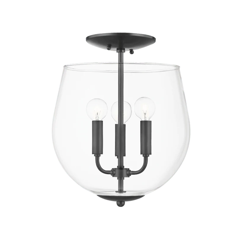 BOBBI 3 LIGHT SEMI FLUSH MOUNT - Remutear
