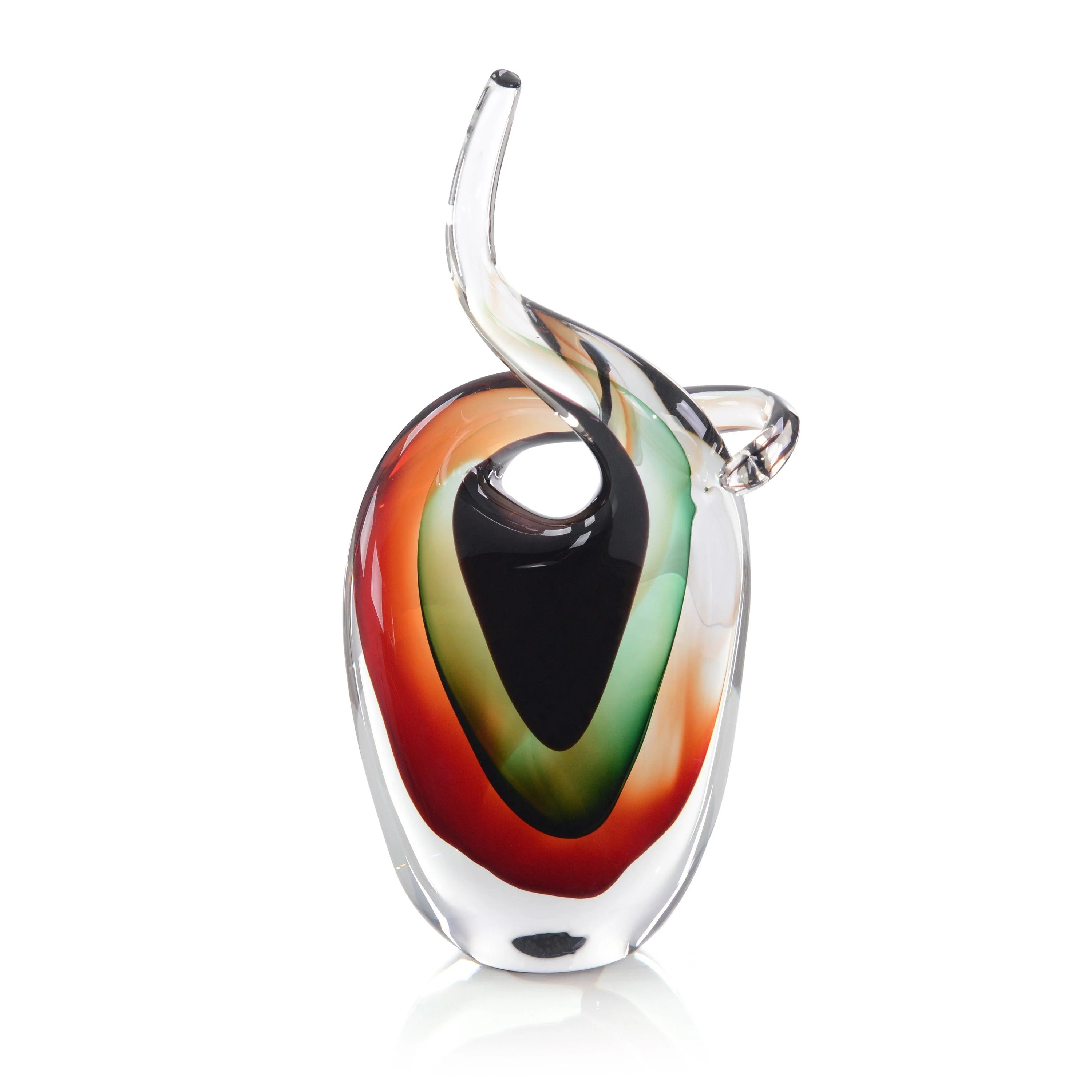 Handblown Red/ Violet/ and Emerald Glass Sculpture II - Remutear