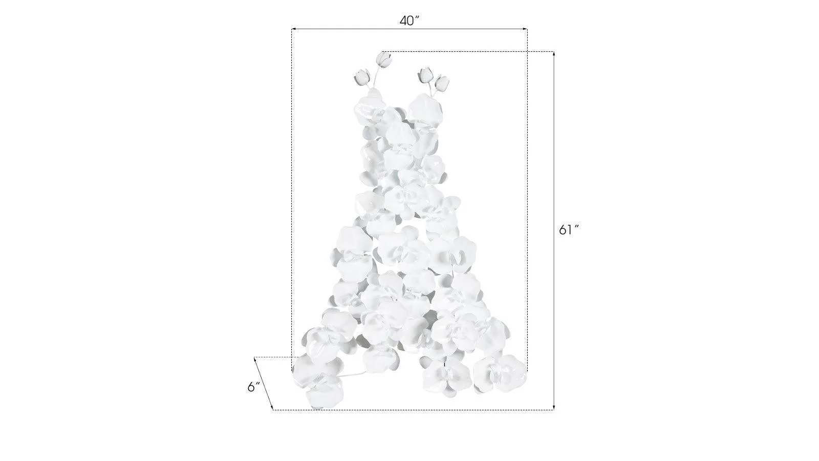 Orchid Dress Wall Art, Metal, White - Remutear