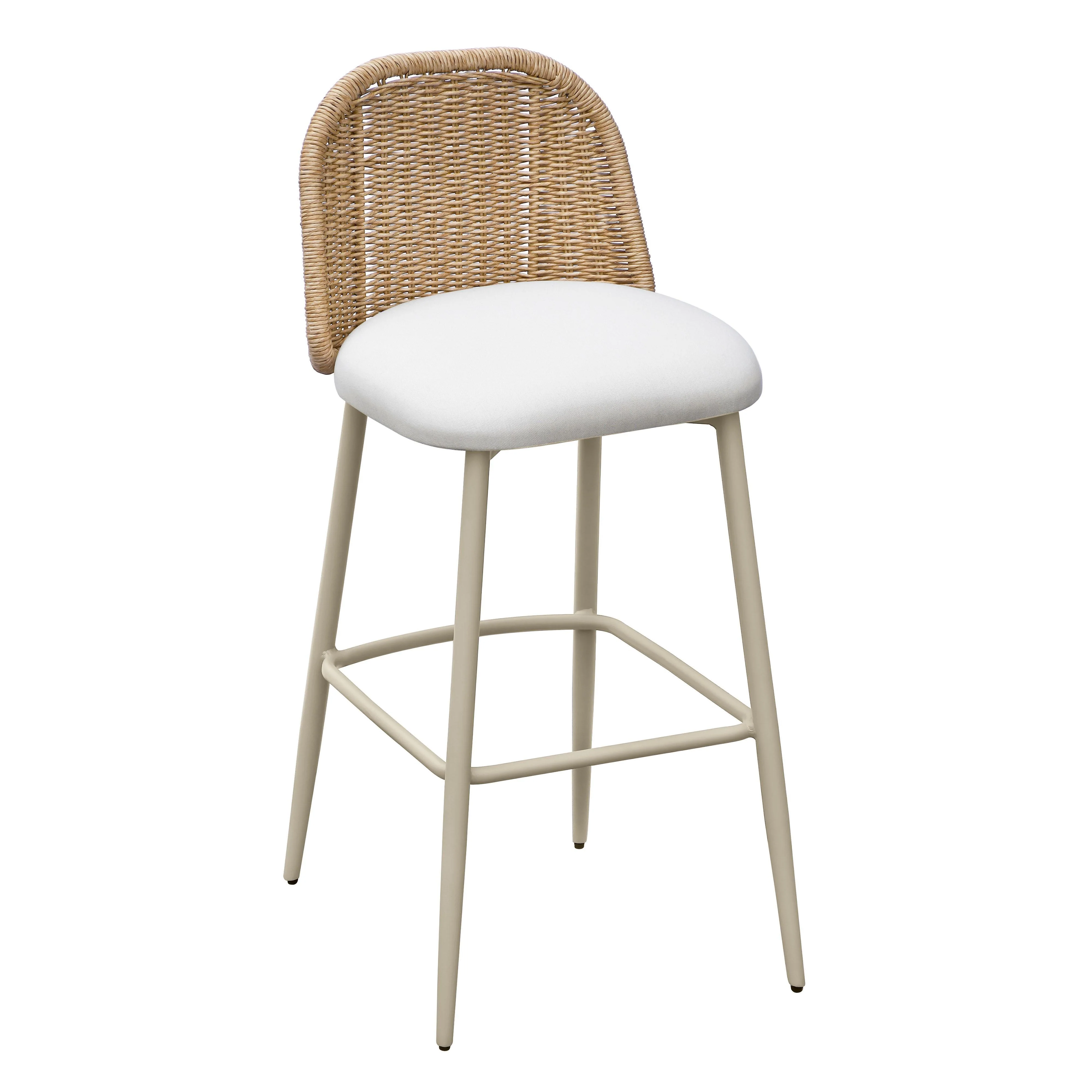Alexa Cream Outdoor Barstool - Remutear