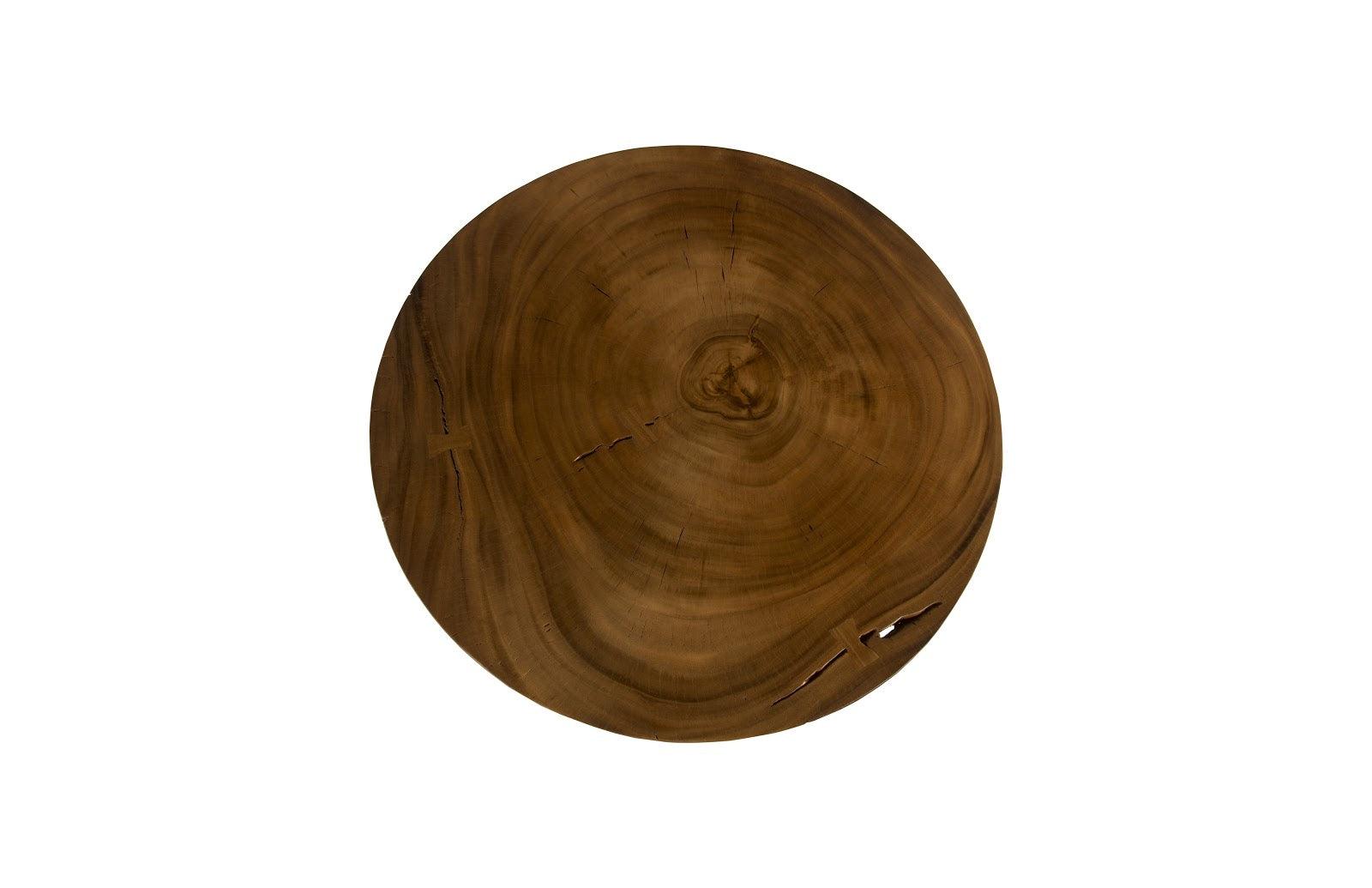 Chuleta Bar Table on Black Metal Base, Chamcha Wood, Natural - Remutear