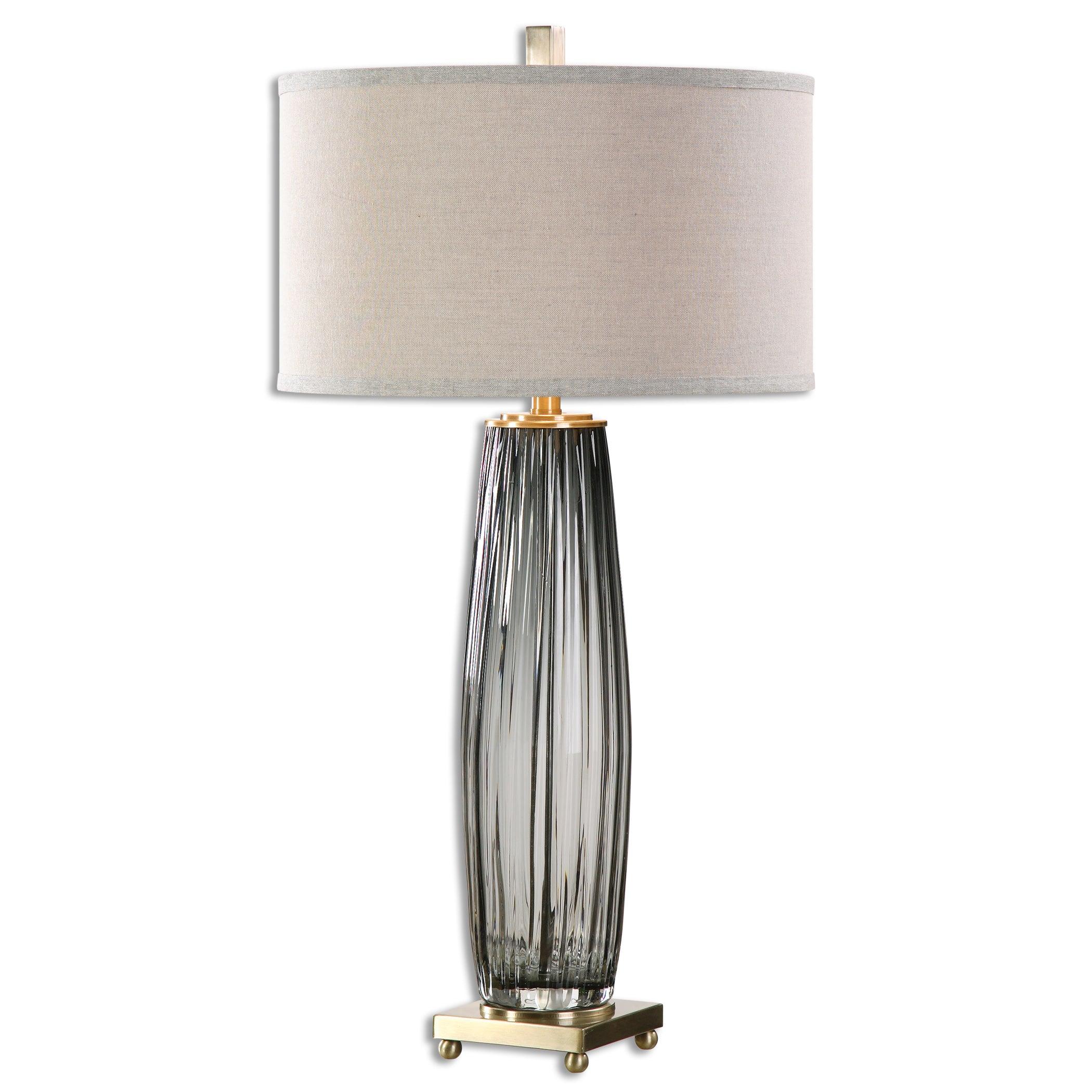 VILMINORE GRAY GLASS TABLE LAMP - Remutear