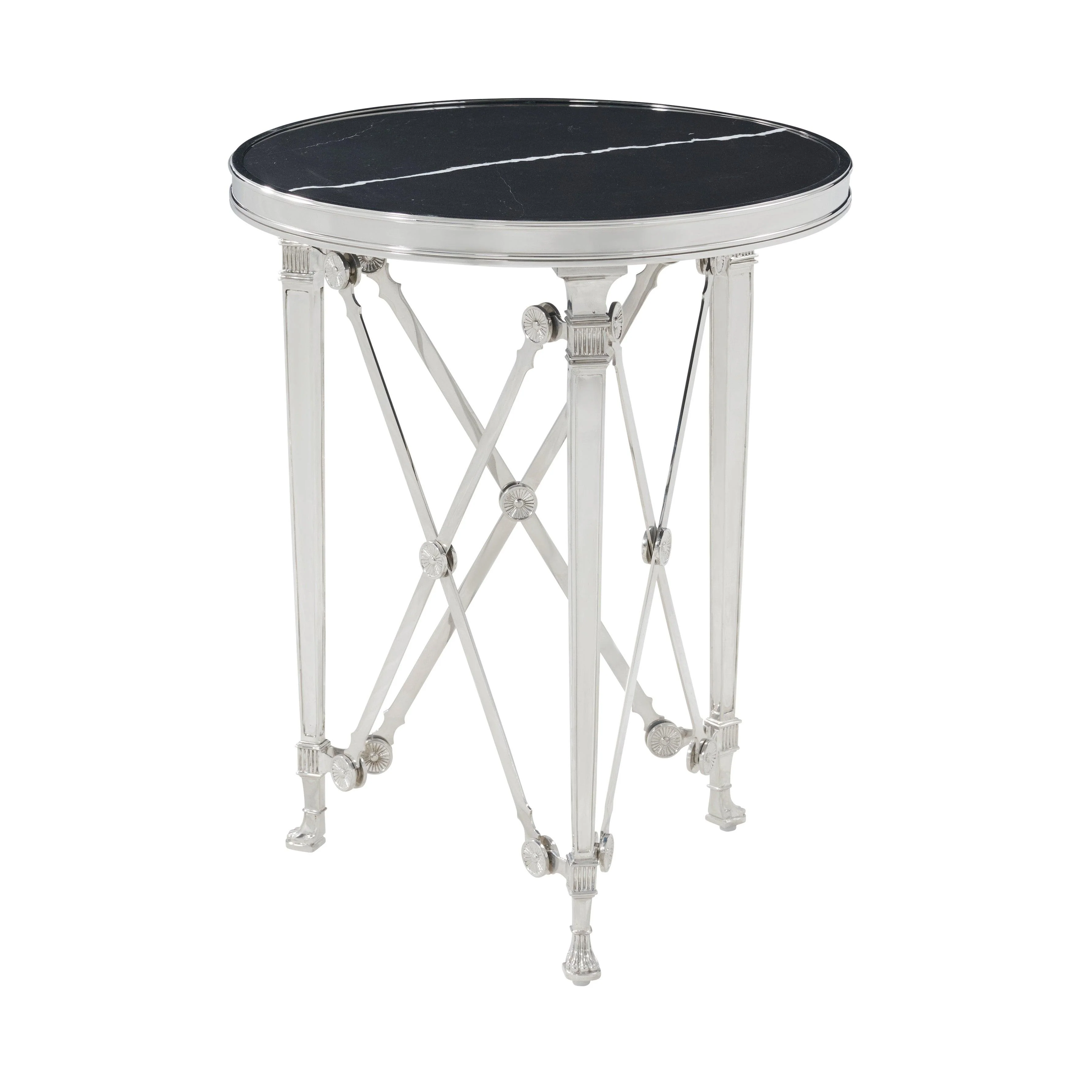 Spencer London Small Round Nickel Side Table - Remutear