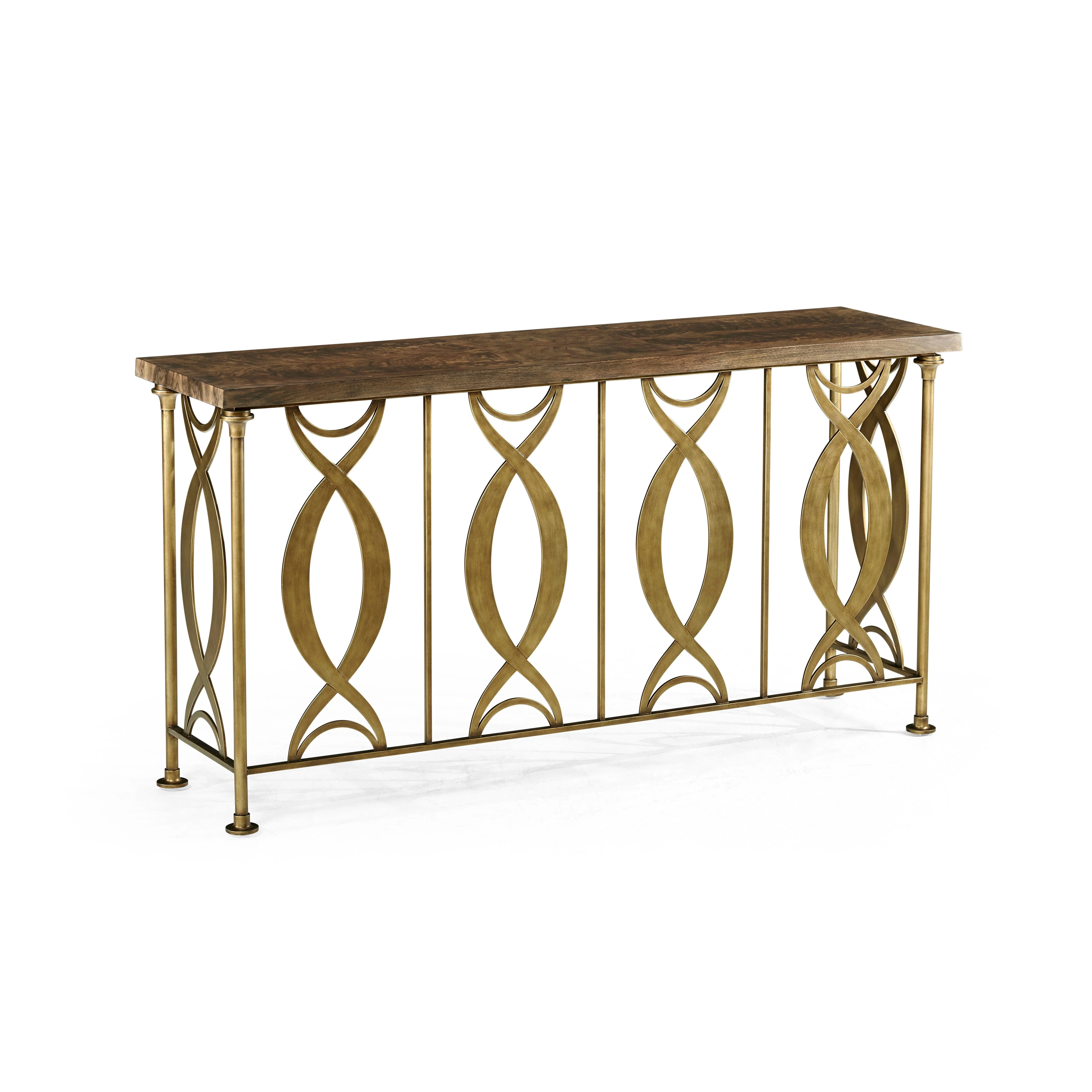 Berkley Walnut & Gilded Console Table - Remutear