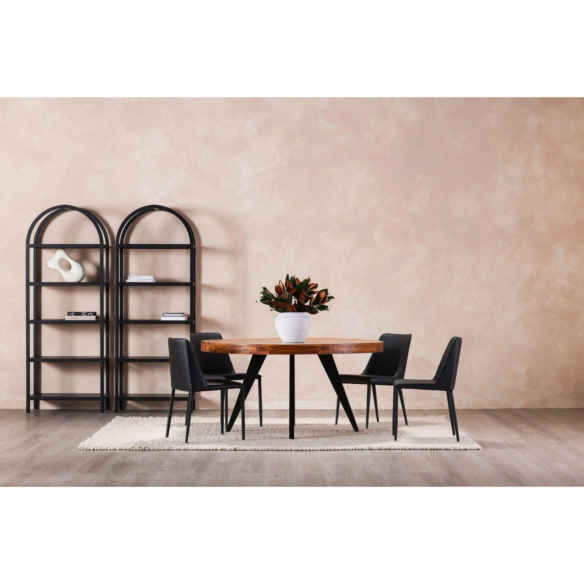 Nora Dining Chair Black Vegan Leather - Set Of Two - Remutear