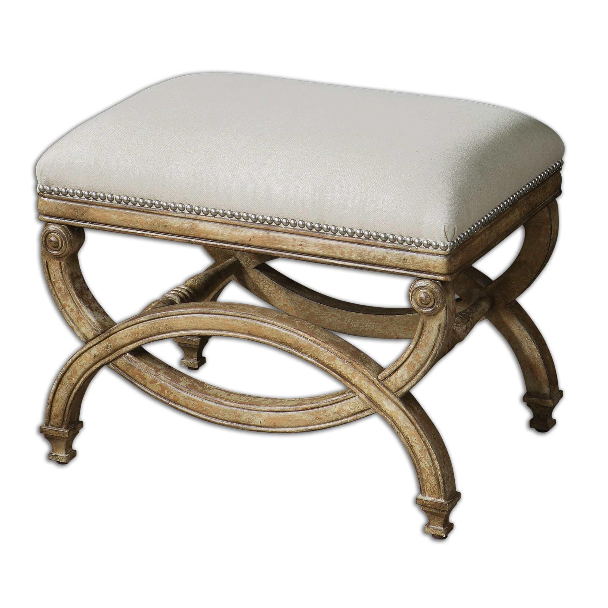 Karline Natural Linen Small Bench - Remutear