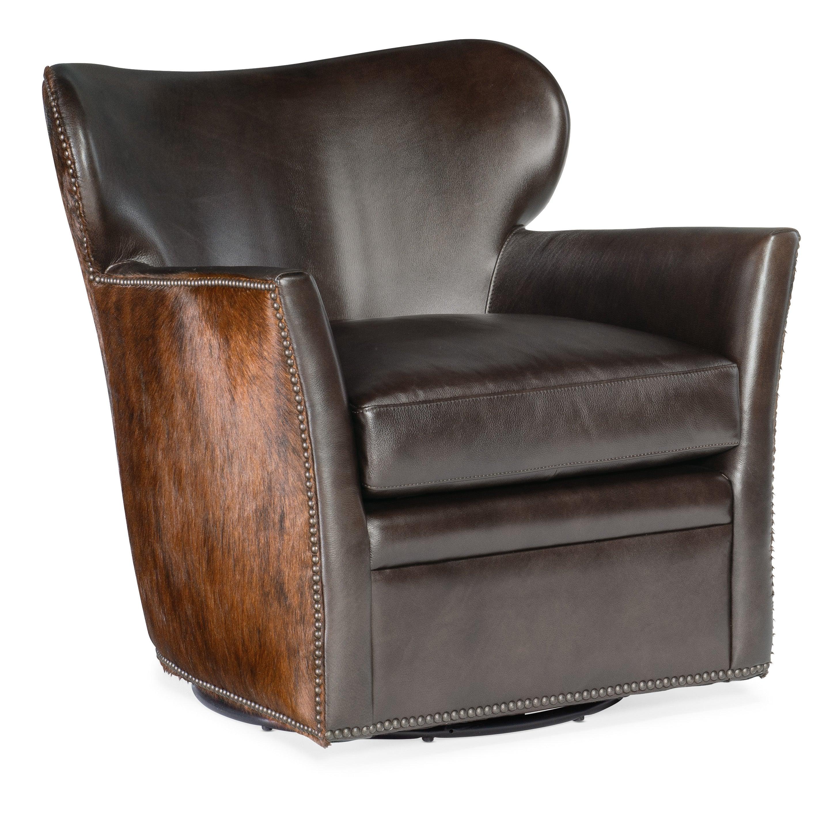 Kato Leather Swivel Chair with Dark HOH - Remutear