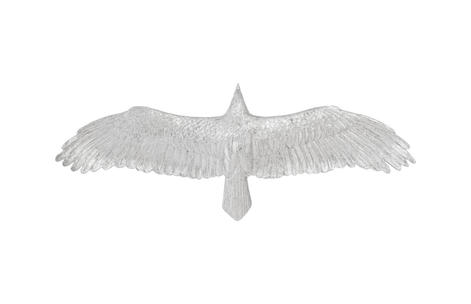 Soaring Eagle Wall Art, Resin, Silver Leaf, SM - Remutear