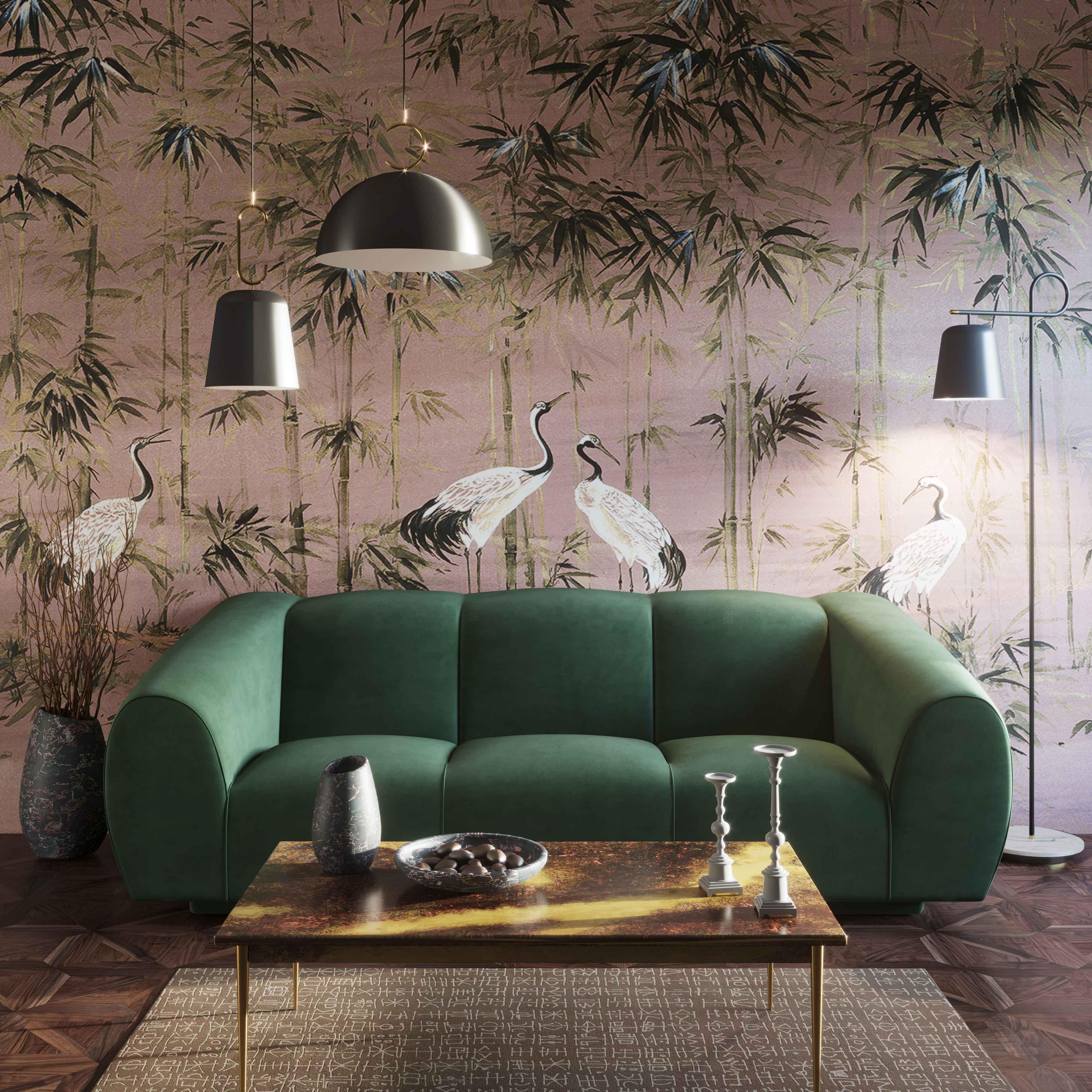Emmet Forest Green Velvet Sofa - Remutear