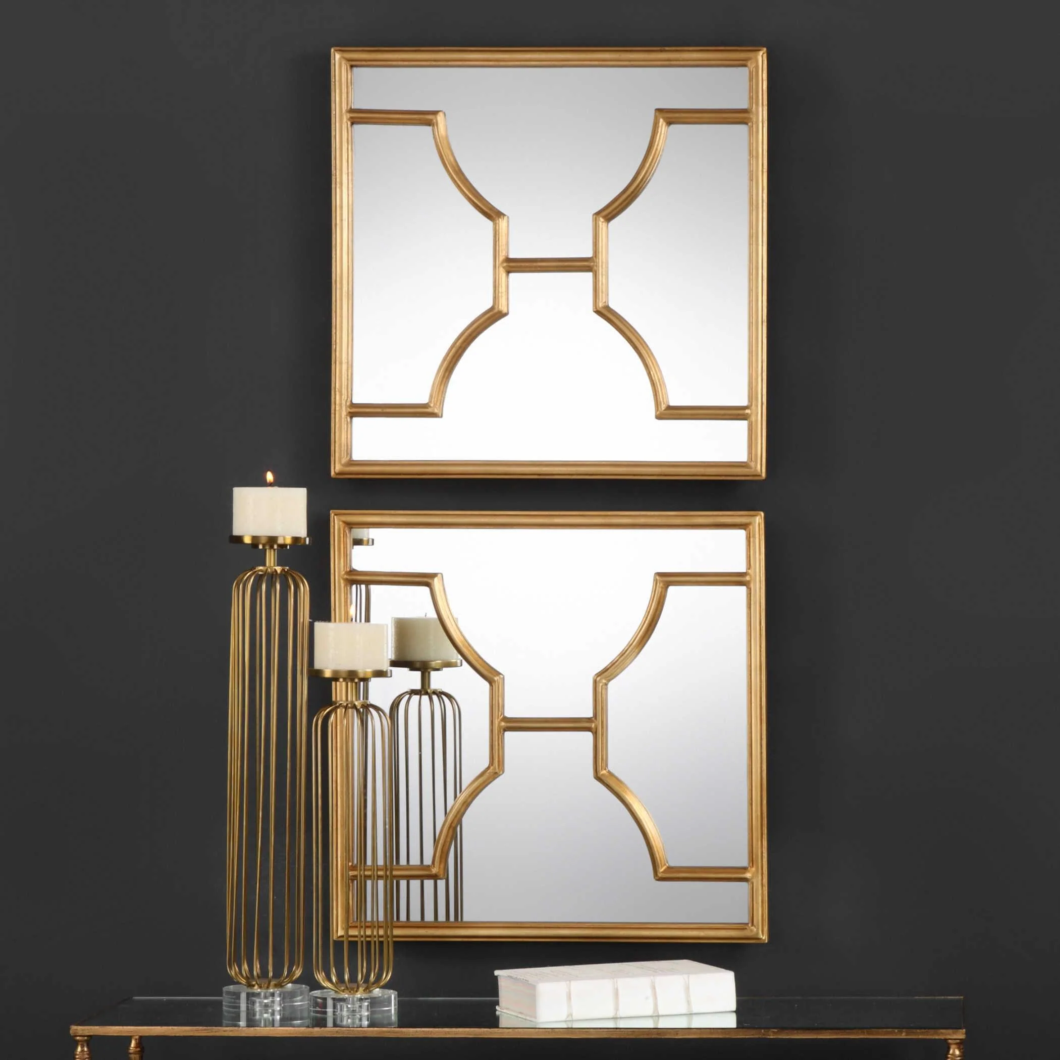 MISA GOLD SQUARE MIRRORS SET OF 2 - Remutear