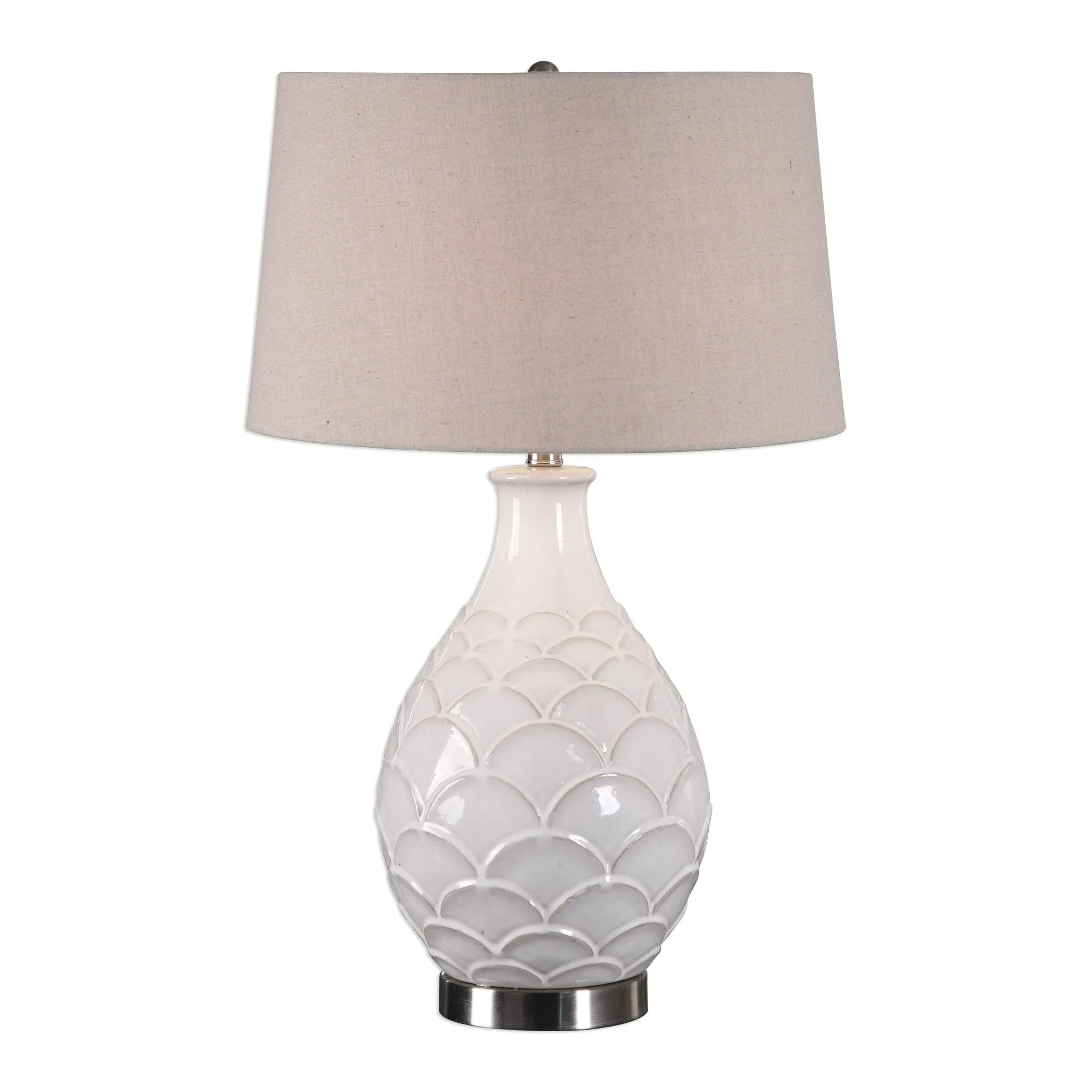CAMELLIA GLOSSED WHITE TABLE LAMP - Remutear