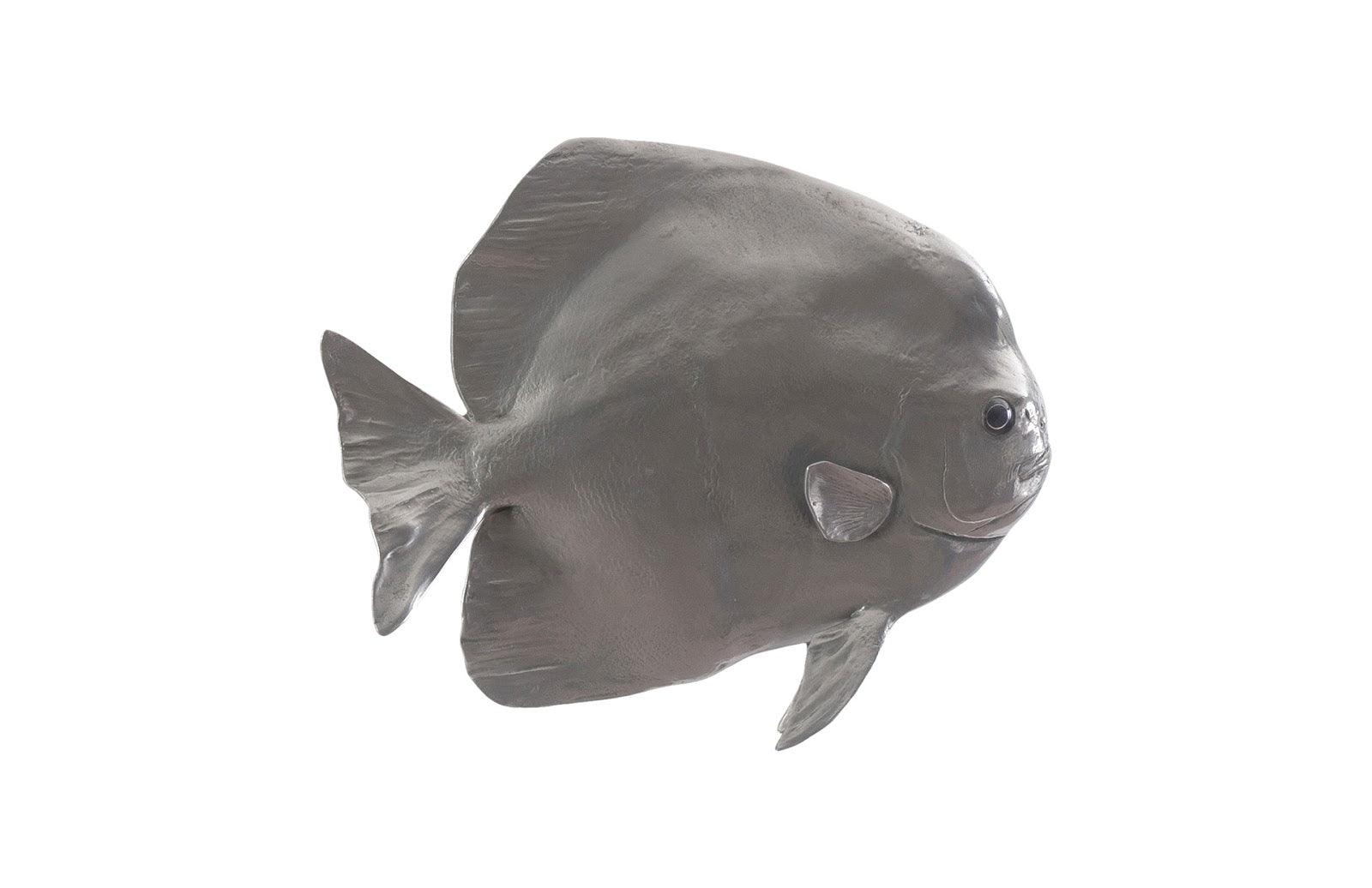 Australian Bat Fish Wall Sculpture, Resin, Polished Aluminum Finish - Remutear