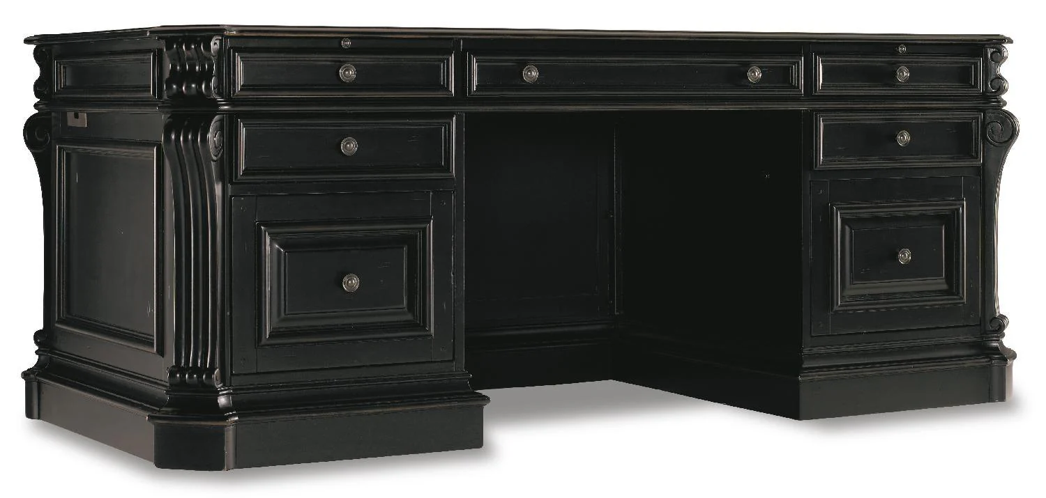 Telluride 76'' Executive Desk withLeather Panels - Remutear