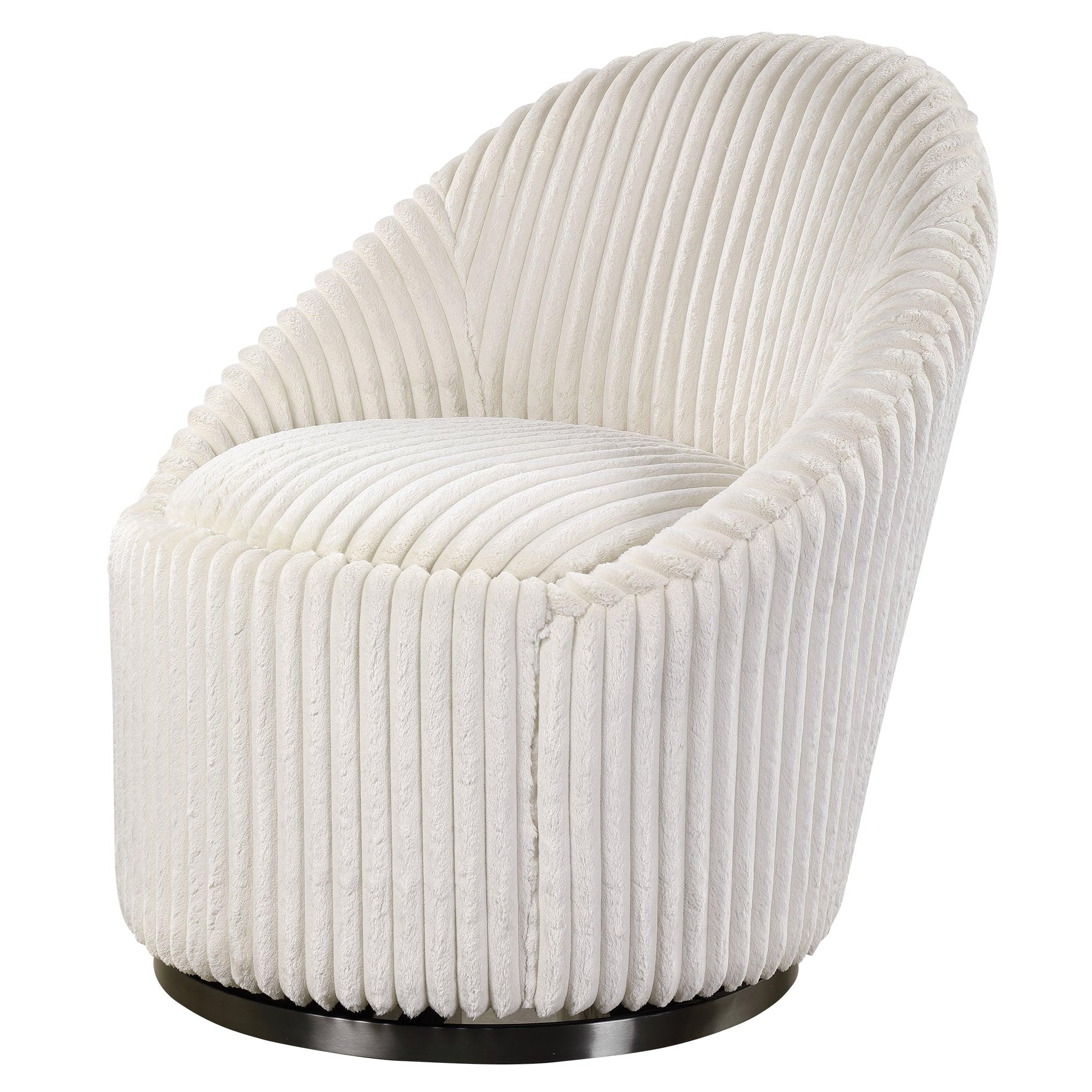 Crue White Swivel Chair - Remutear