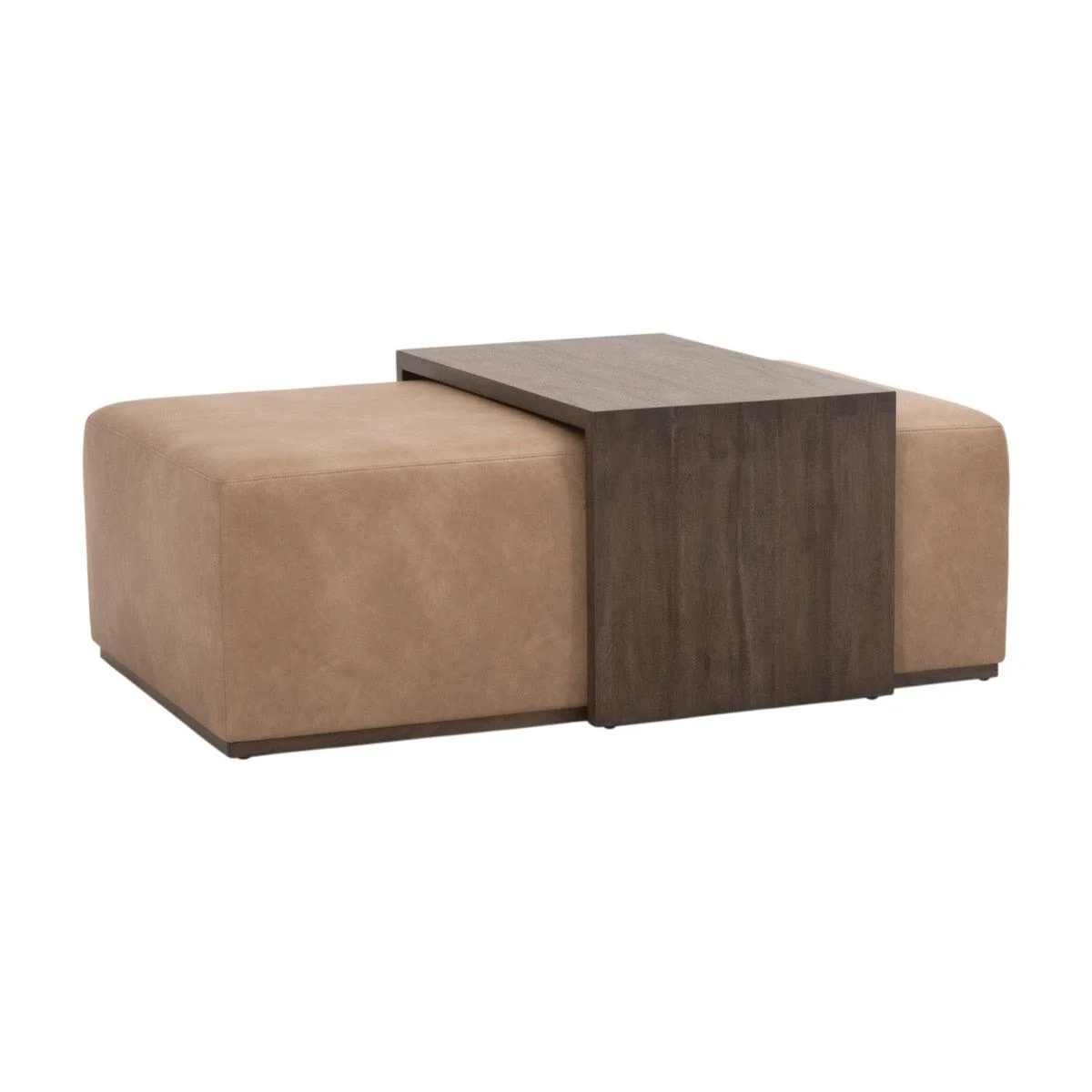 Dovetail Upholstered Coffee Table - Burnished Brown Acacia - Remutear