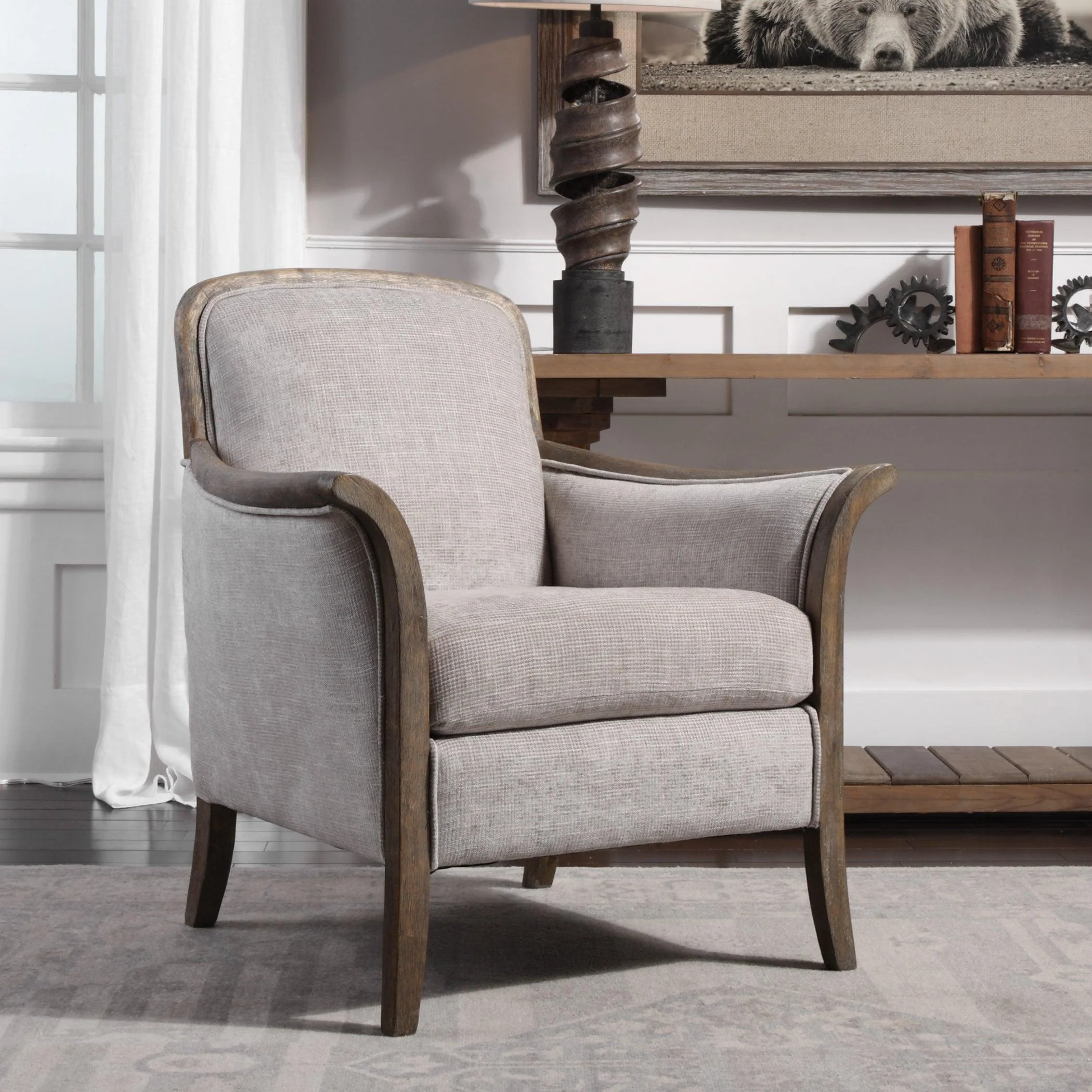 Brittoney Taupe Armchair - Remutear