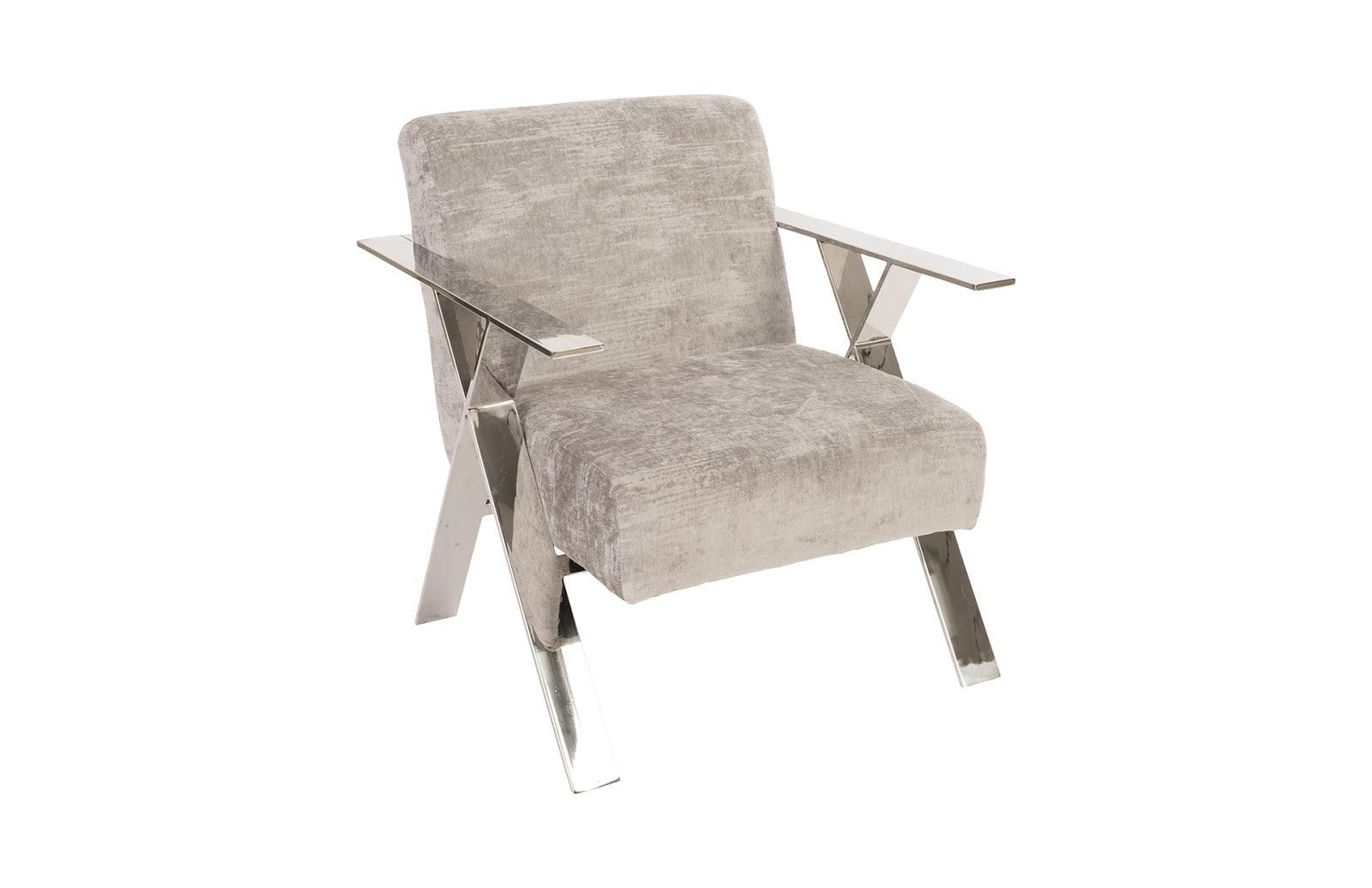 Allure Club Chair, Diva Gray , Stainless Steel Frame - Remutear