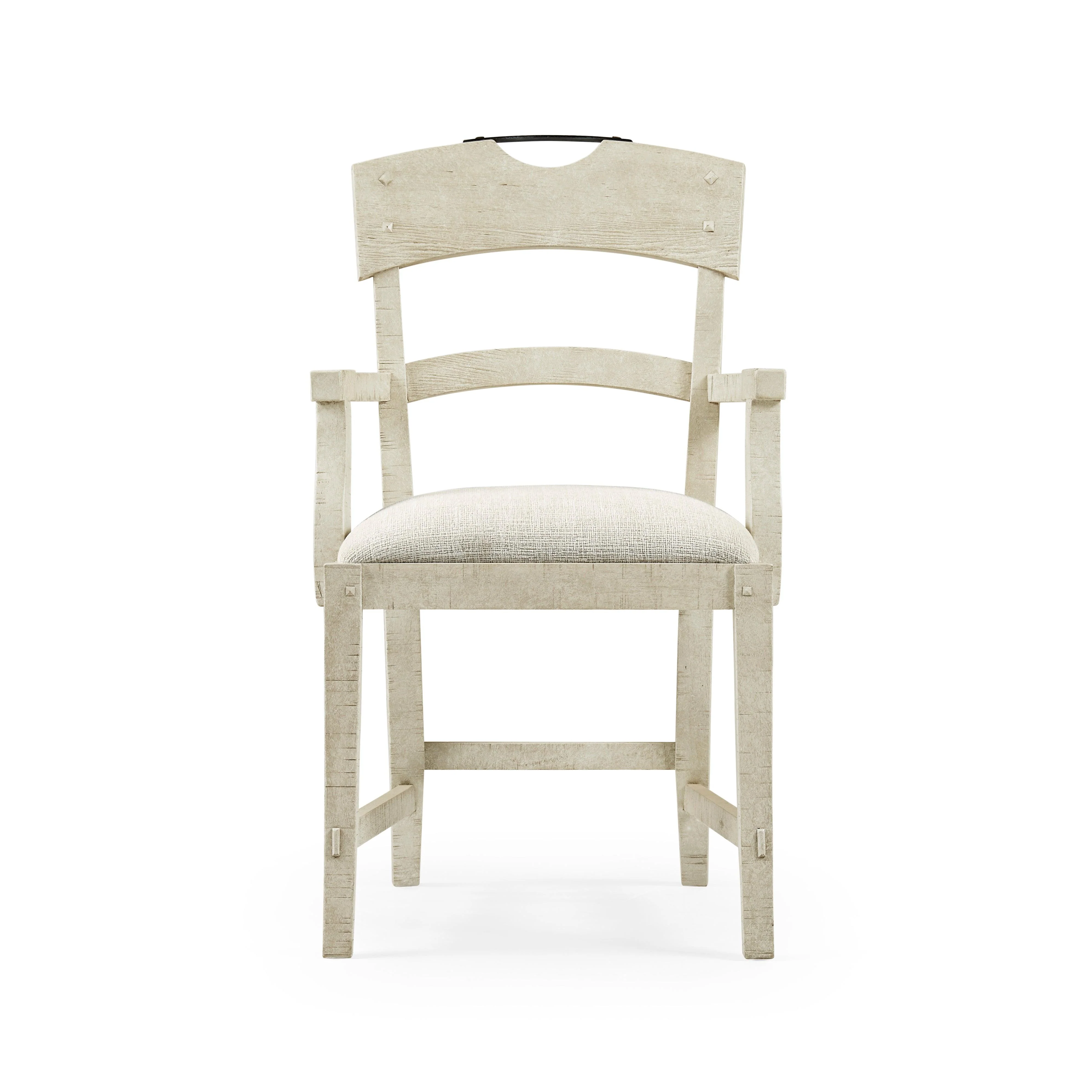 Casual Accents Whitewash Driftwood Planked Armchair - Remutear