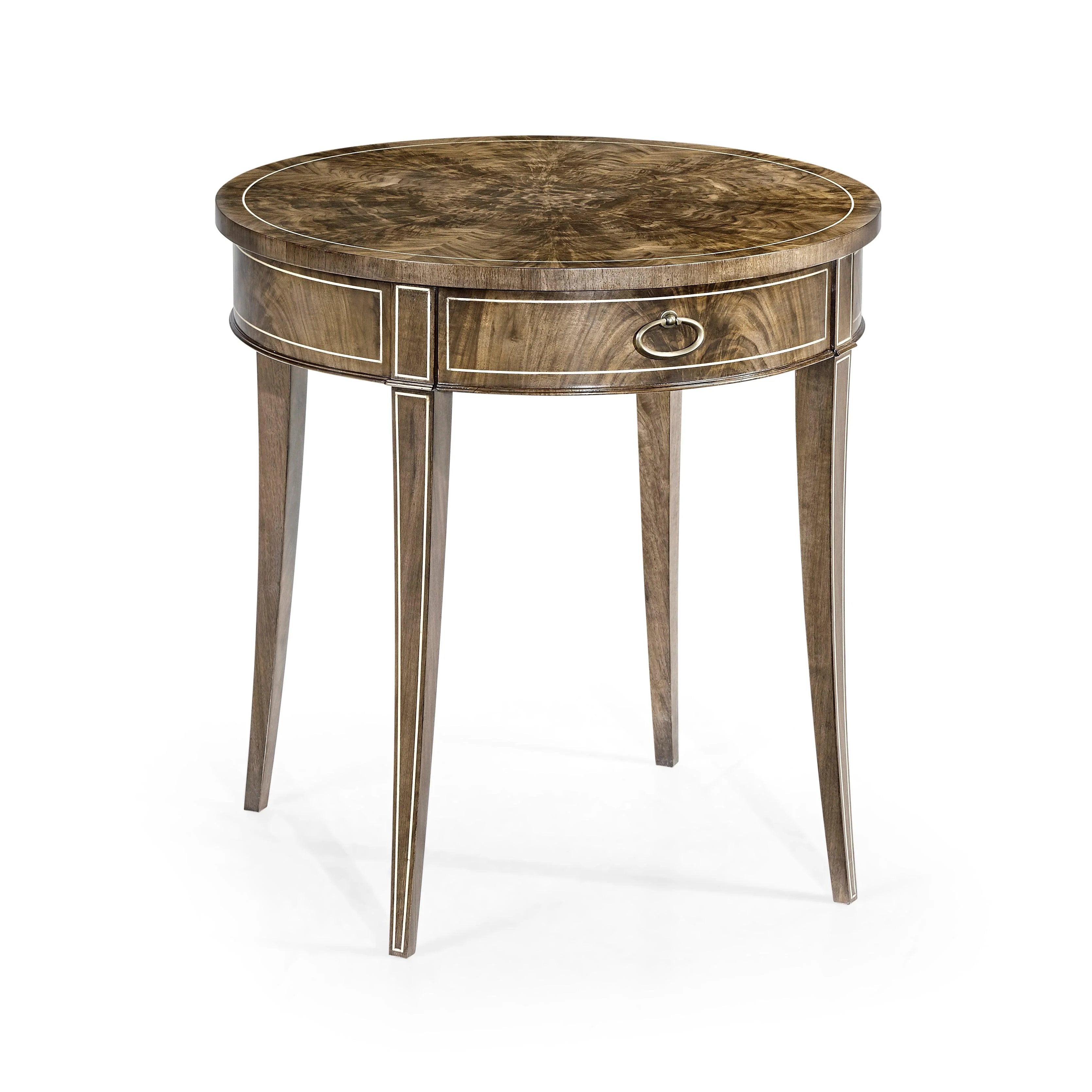 Buckingham Round Bleached Mahogany Side Table - Remutear