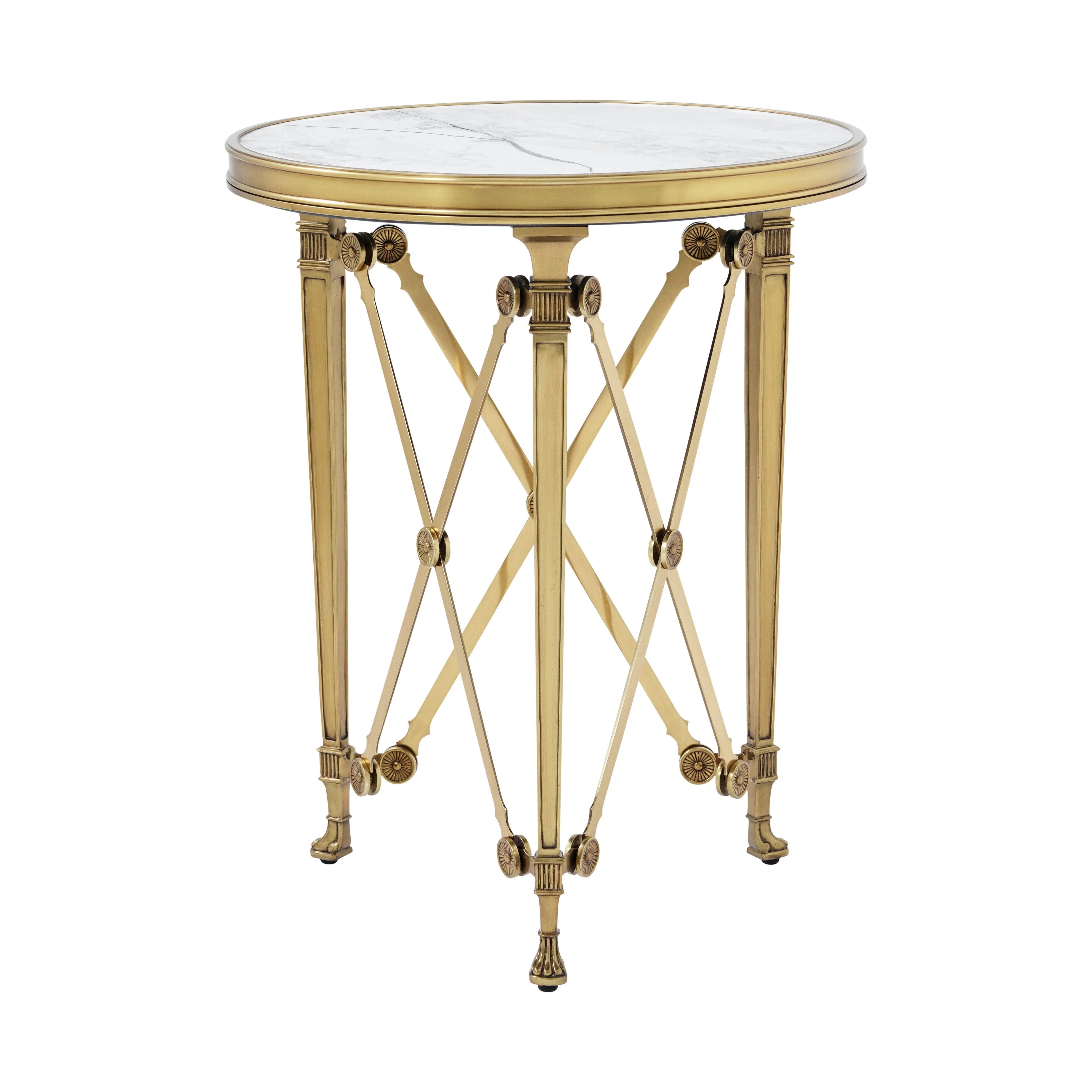 Spencer London Small Round Brass Side Table - Remutear